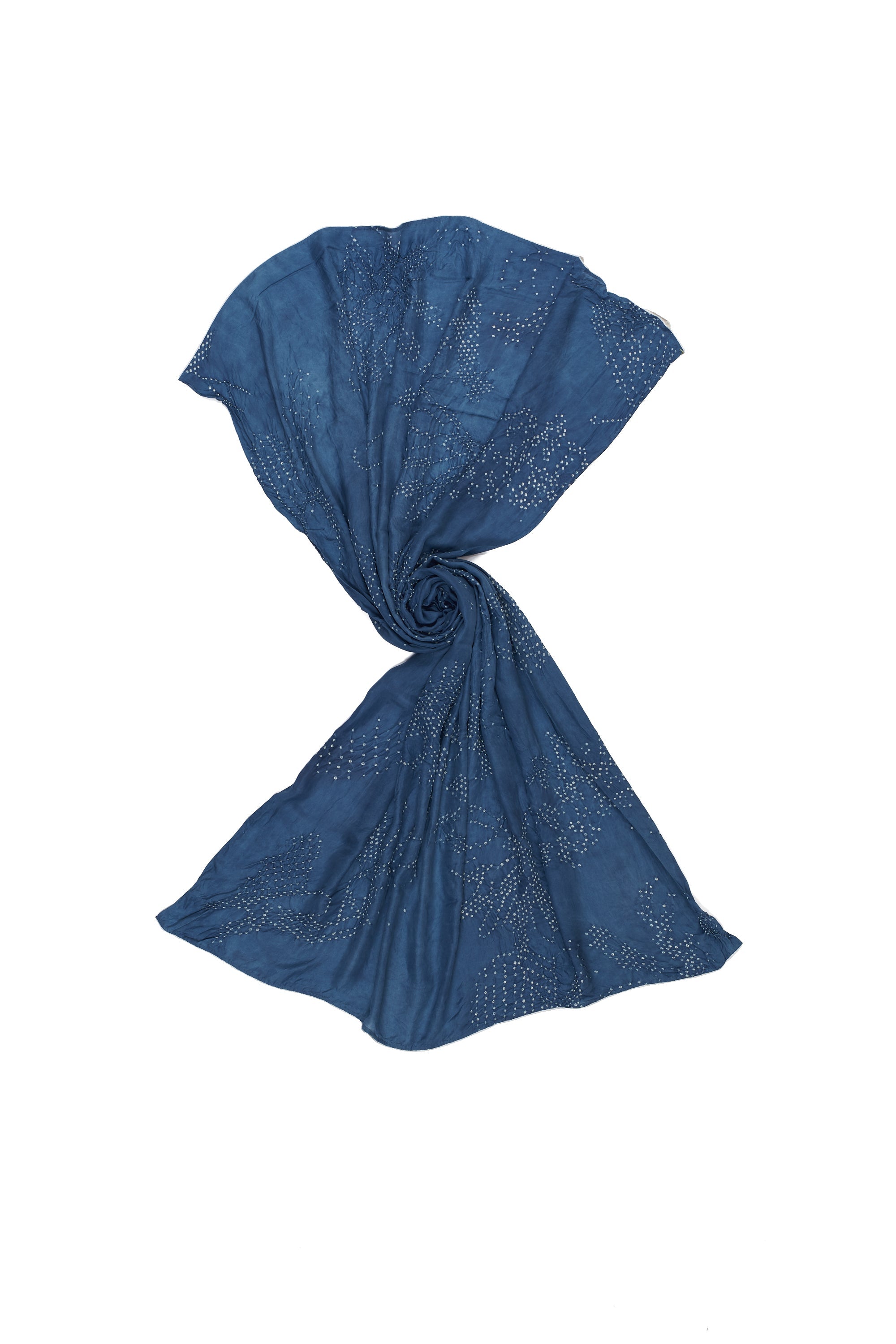 MEDIUM INDIGO SILK WITH BANDHANI SHAWL