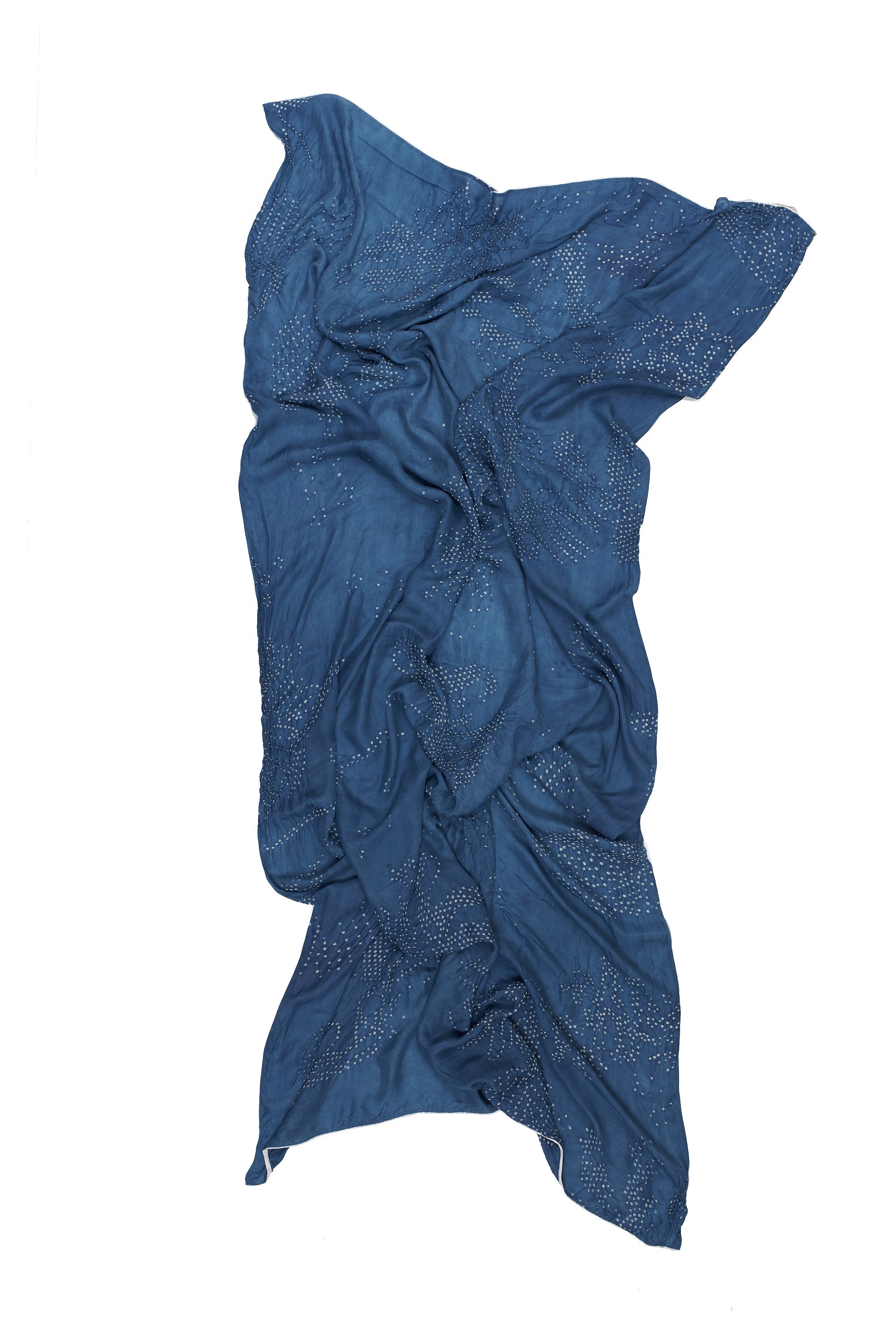 MEDIUM INDIGO SILK WITH BANDHANI SHAWL