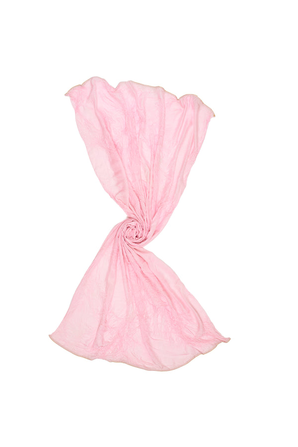 PINK SILK SHAWL WITH BANDHANI