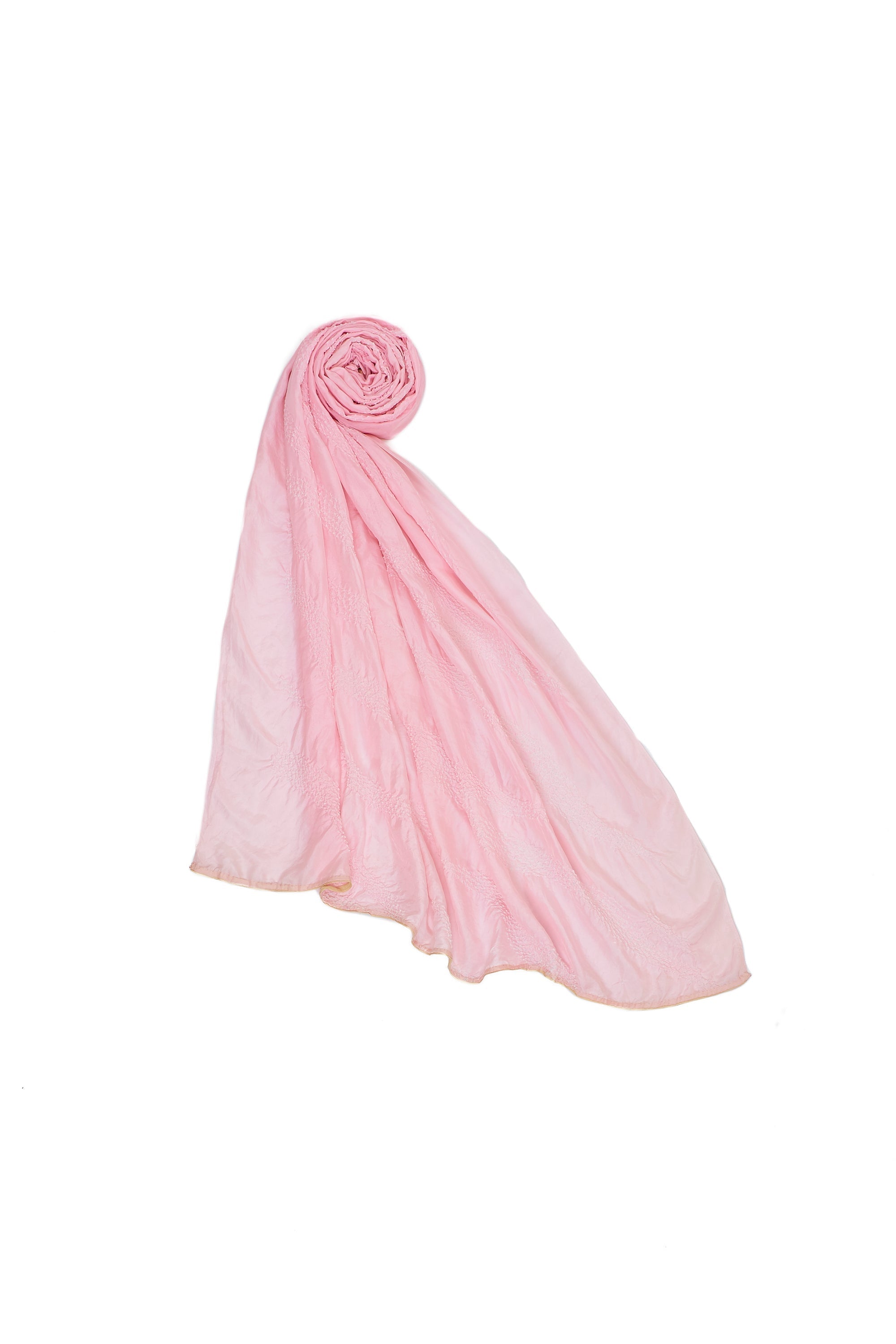 LIGHT PINK BANDHANI SILK SHAWL