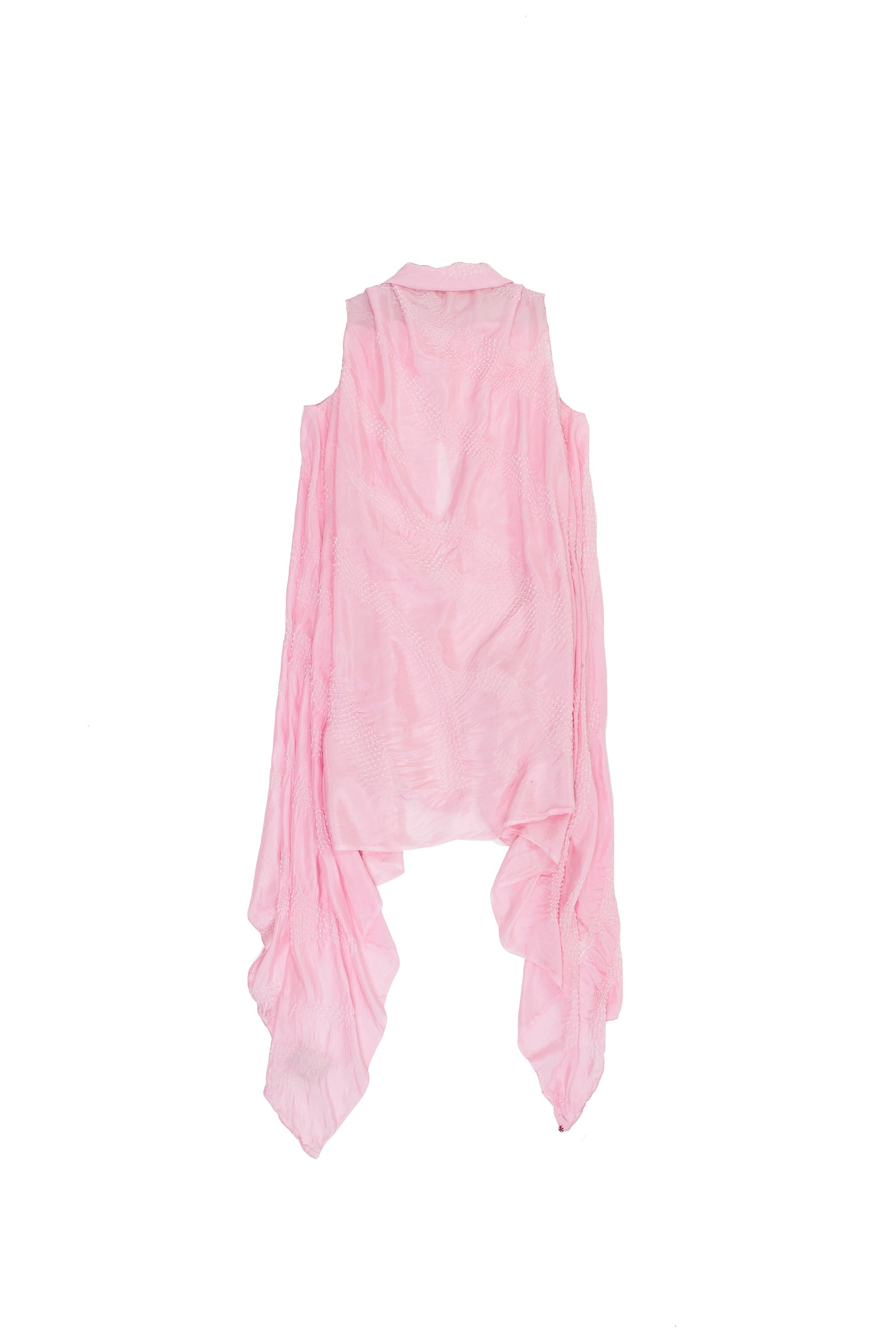 LIGHT PINK SILK BANDHANI WOMEN SHRUG