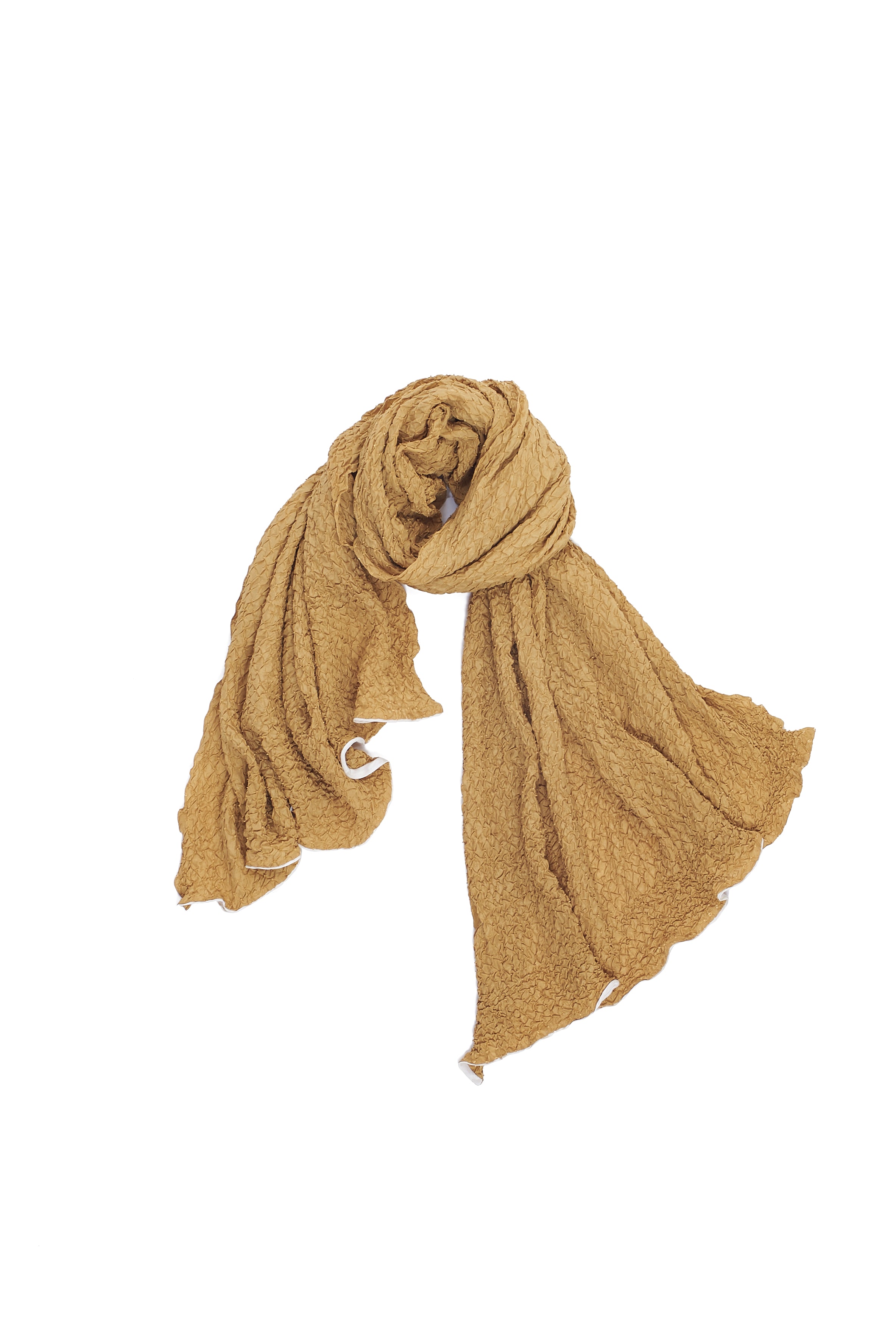 OCHRE YELLOW SILK BANDHANI SCARF