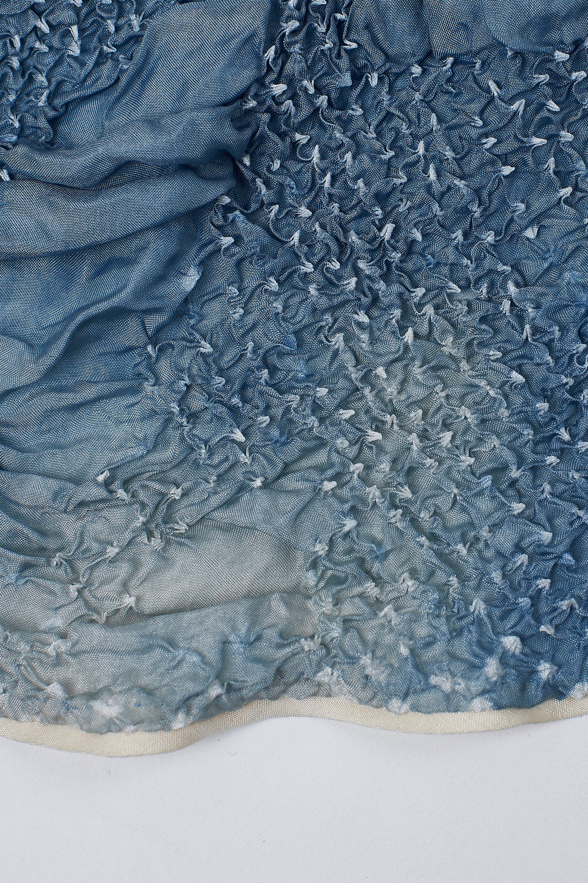 LIGHT INDIGO SILK BANDHANI SCARF