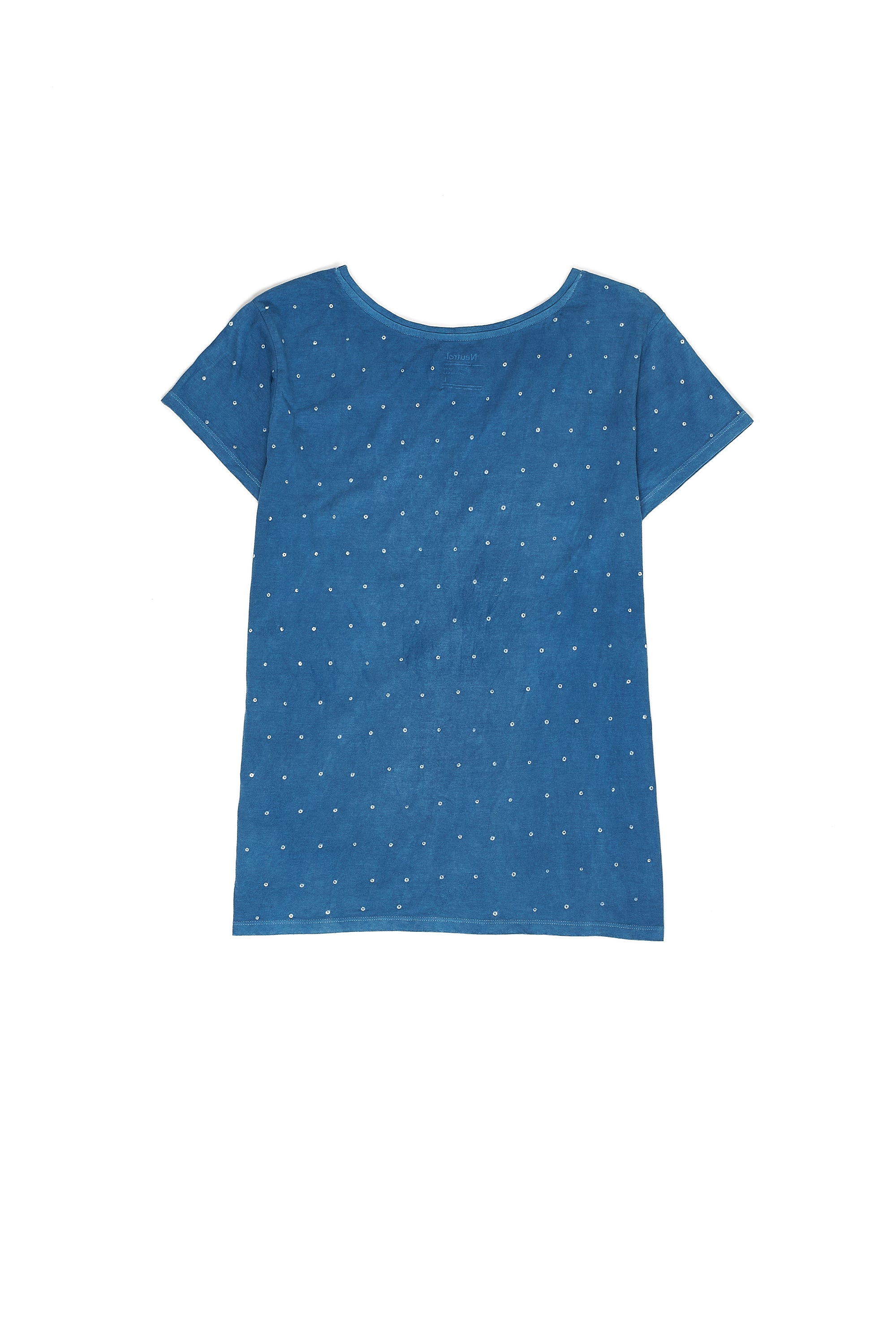 LIGHT INDIGO COTTON WITH BANDHANI T-SHIRT