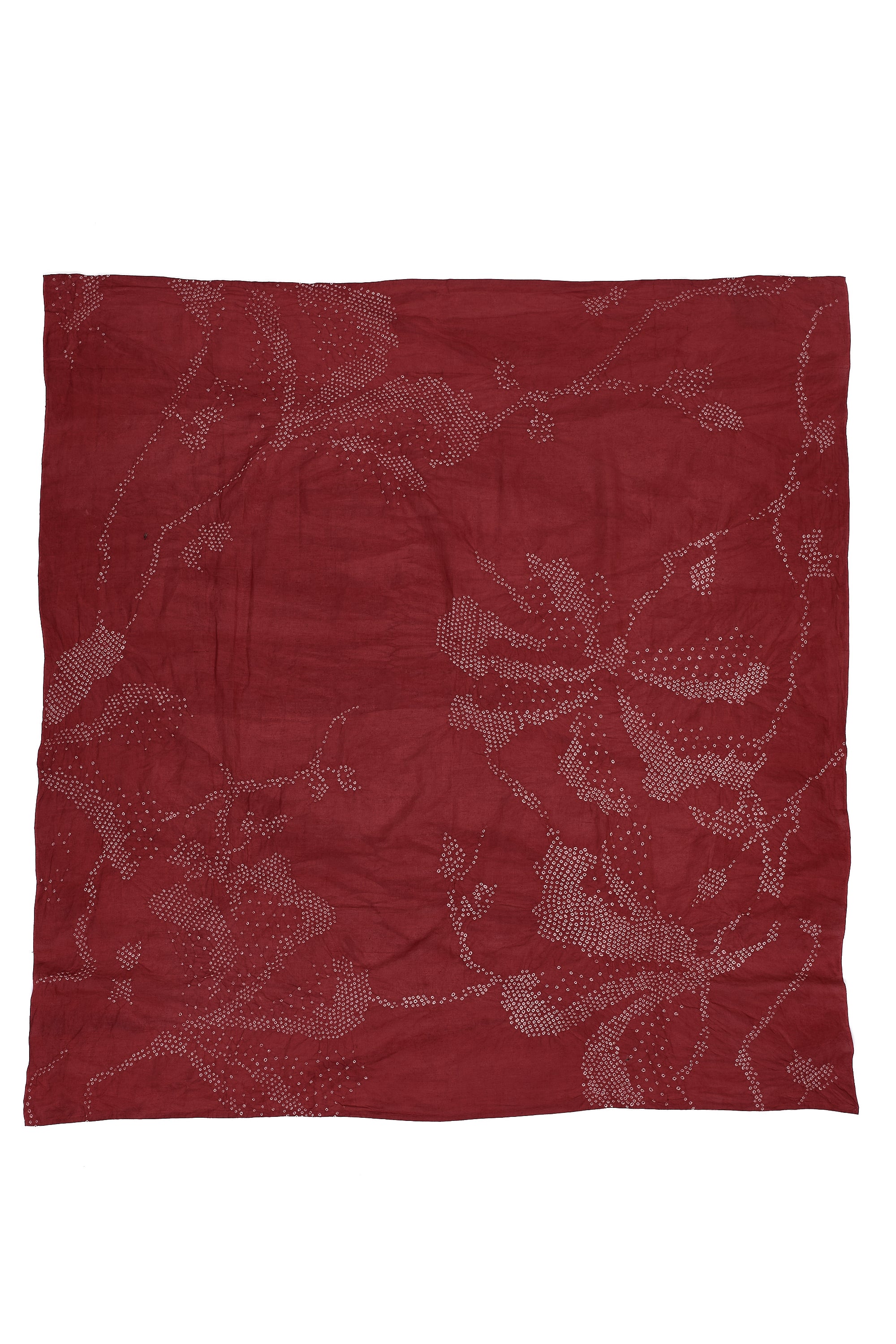 RED SQUARE SCARF WITH BANDHANI