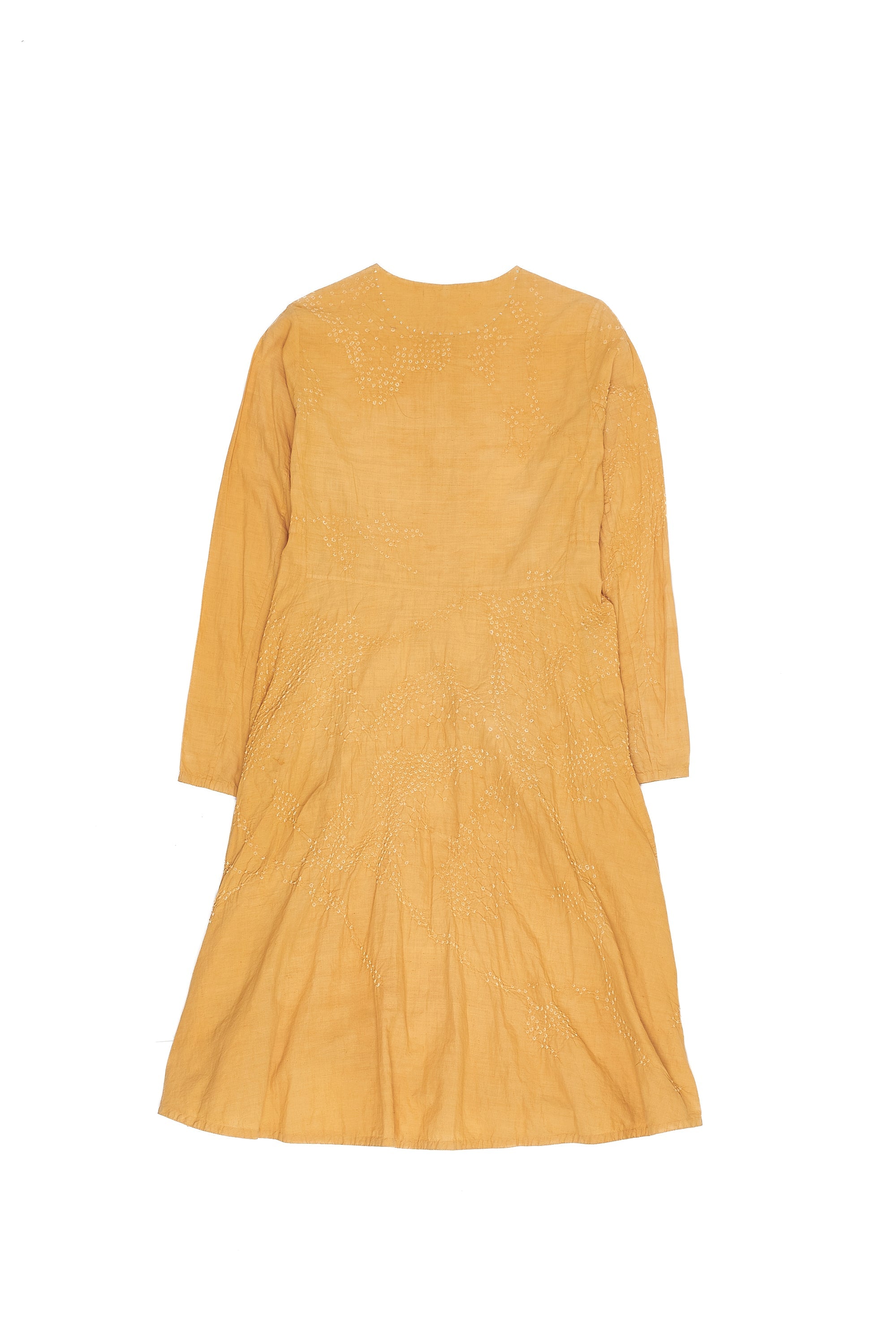 MANGO YELLOW COTTON BANDHANI WOMEN DRESS