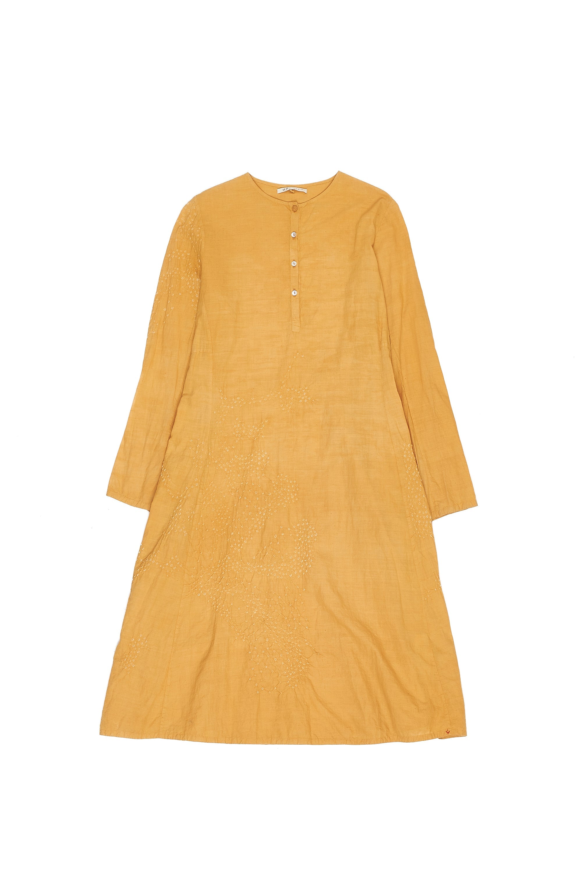 MANGO YELLOW COTTON BANDHANI WOMEN DRESS