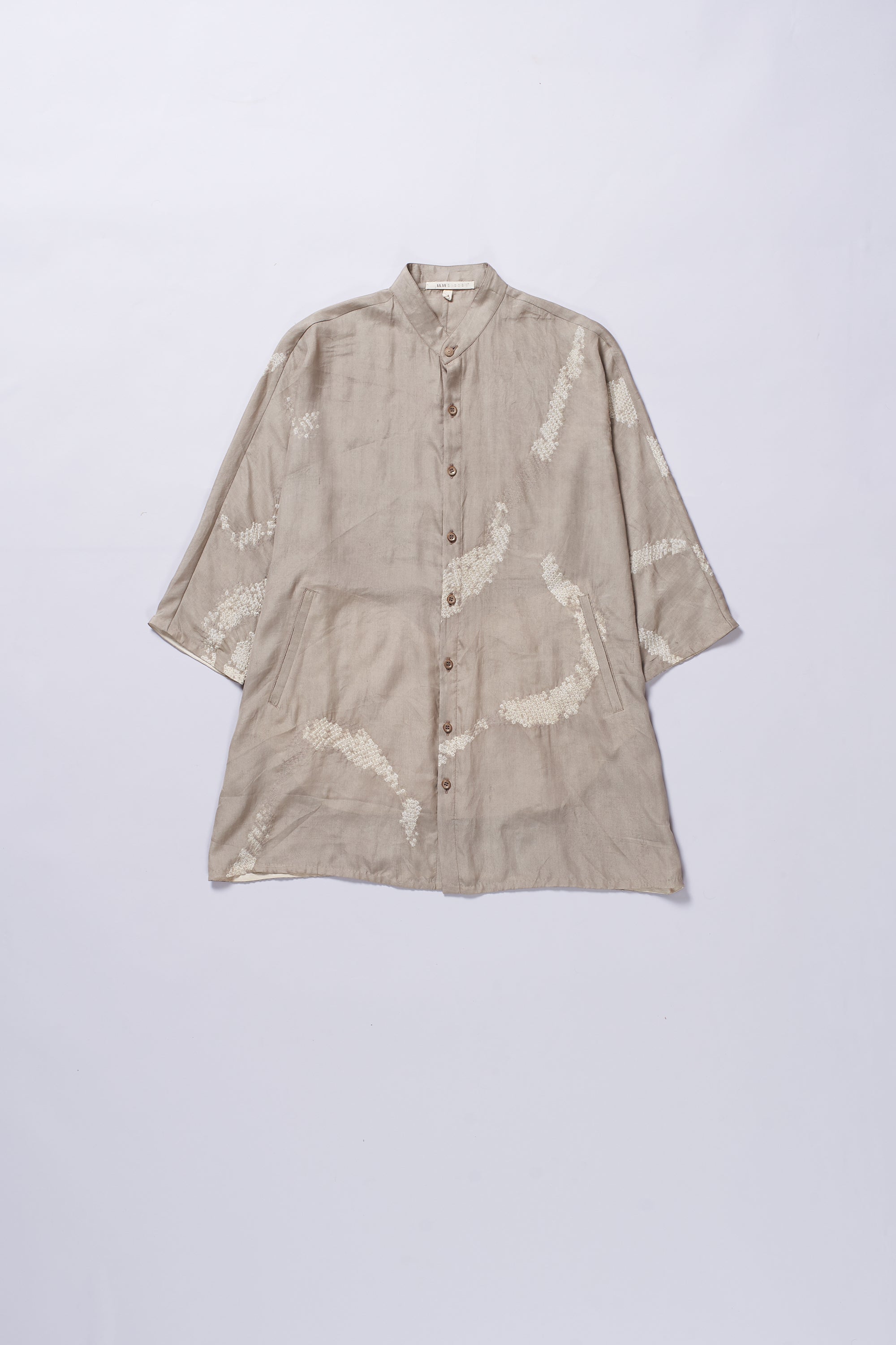 KIMONO SLEEVE SILK SHIRT