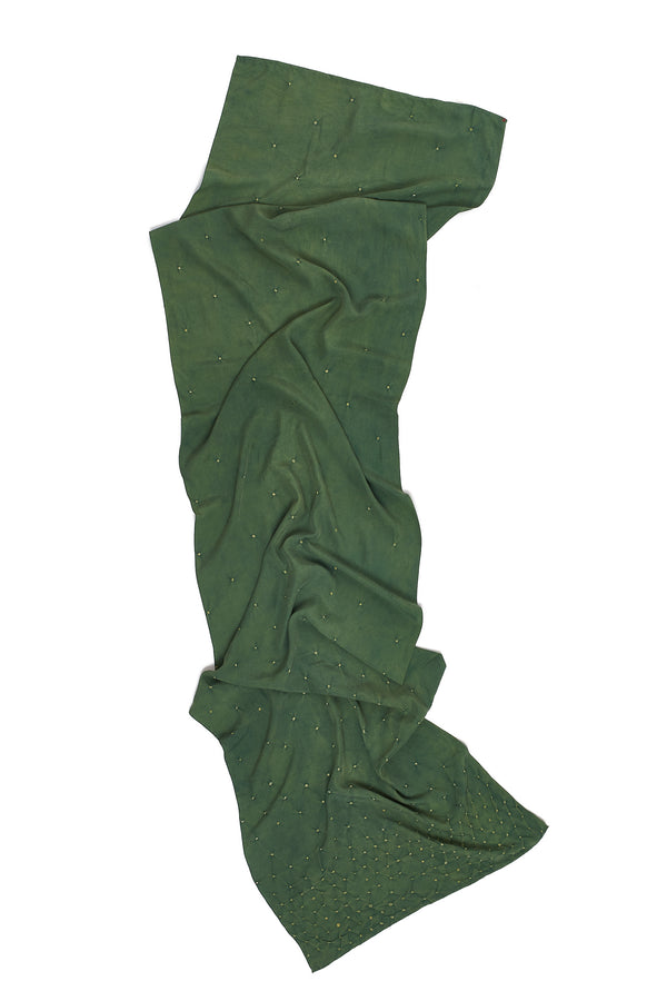 LEAF GREEN ALL OVER SCREEN PRINTEDS SCARF