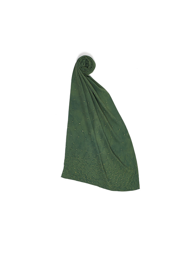 LEAF GREEN ALL OVER SCREEN PRINTEDS SCARF