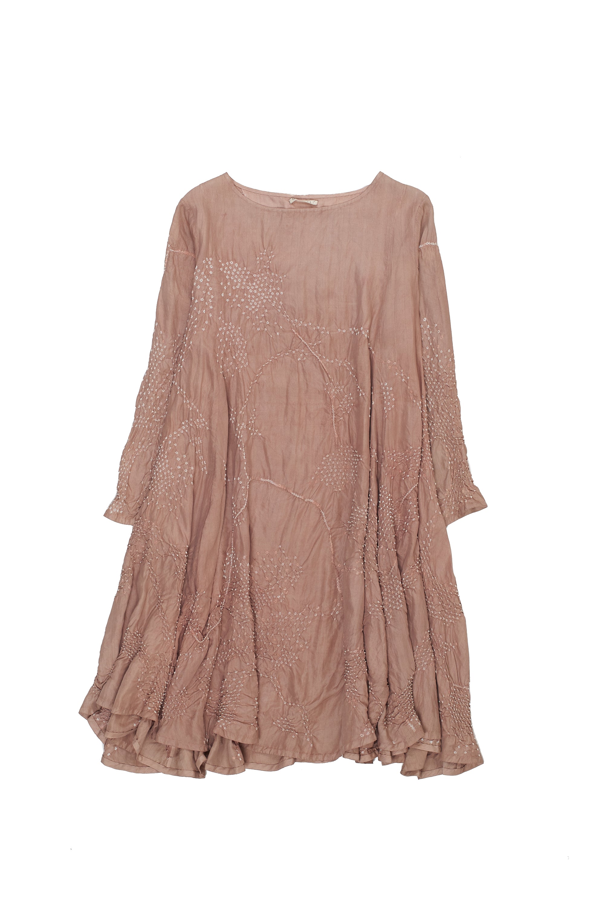 BANDHANI DRESS FOR WOMEN IN VINTAGE PINK