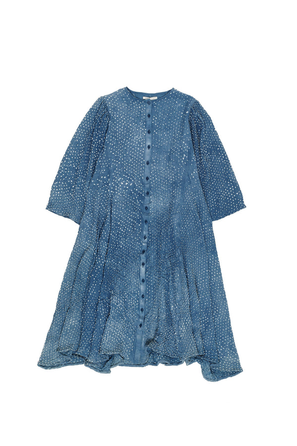 MEDIUM INDIGO CREPESILK WOMEN'S DRESS