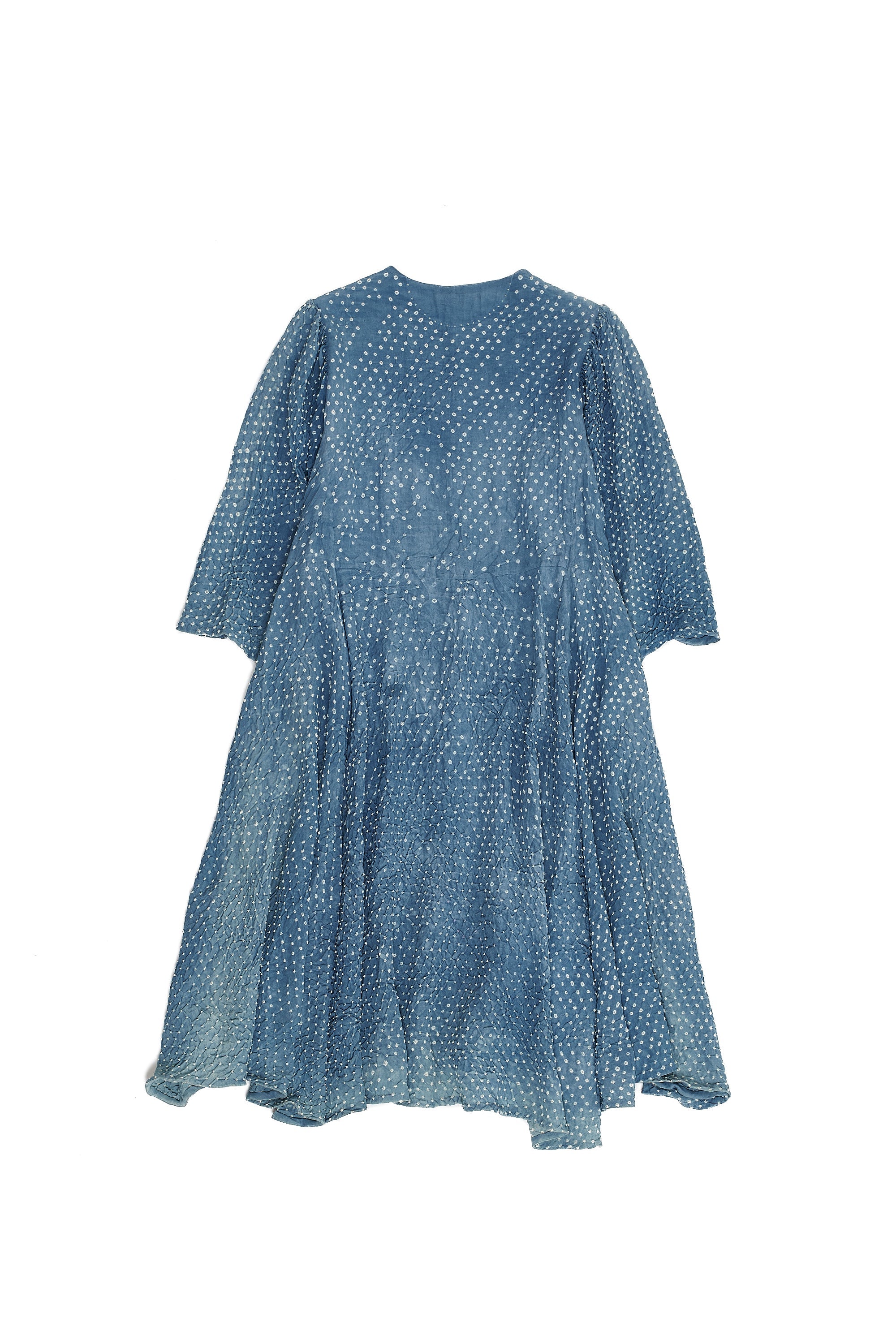 LIGHT INDIGO CREPESILK BANDHANI WOMEN'S DRESS