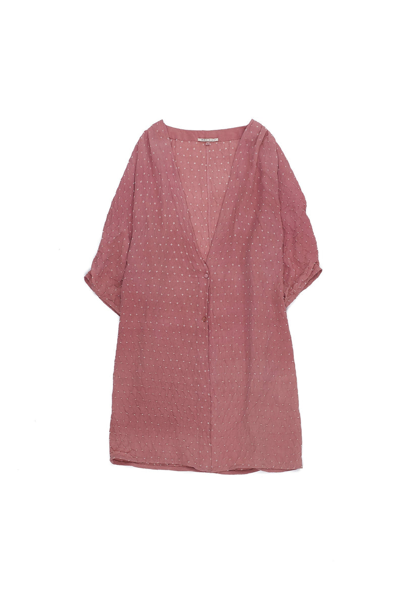 CHALK PINK CREPE SILK BANDHANI WOMEN DRESS