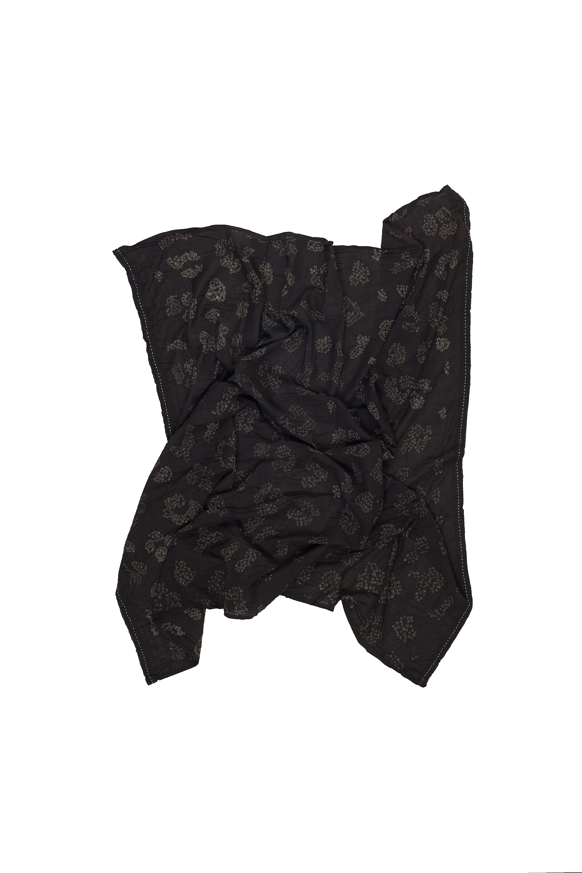 SQUARE SCARF BANDHANI IN BLACK