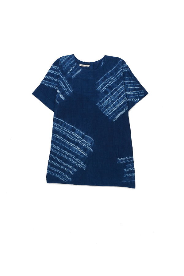 HANDCRAFTED SUMMER TOP DYED IN NATURAL INDIGO