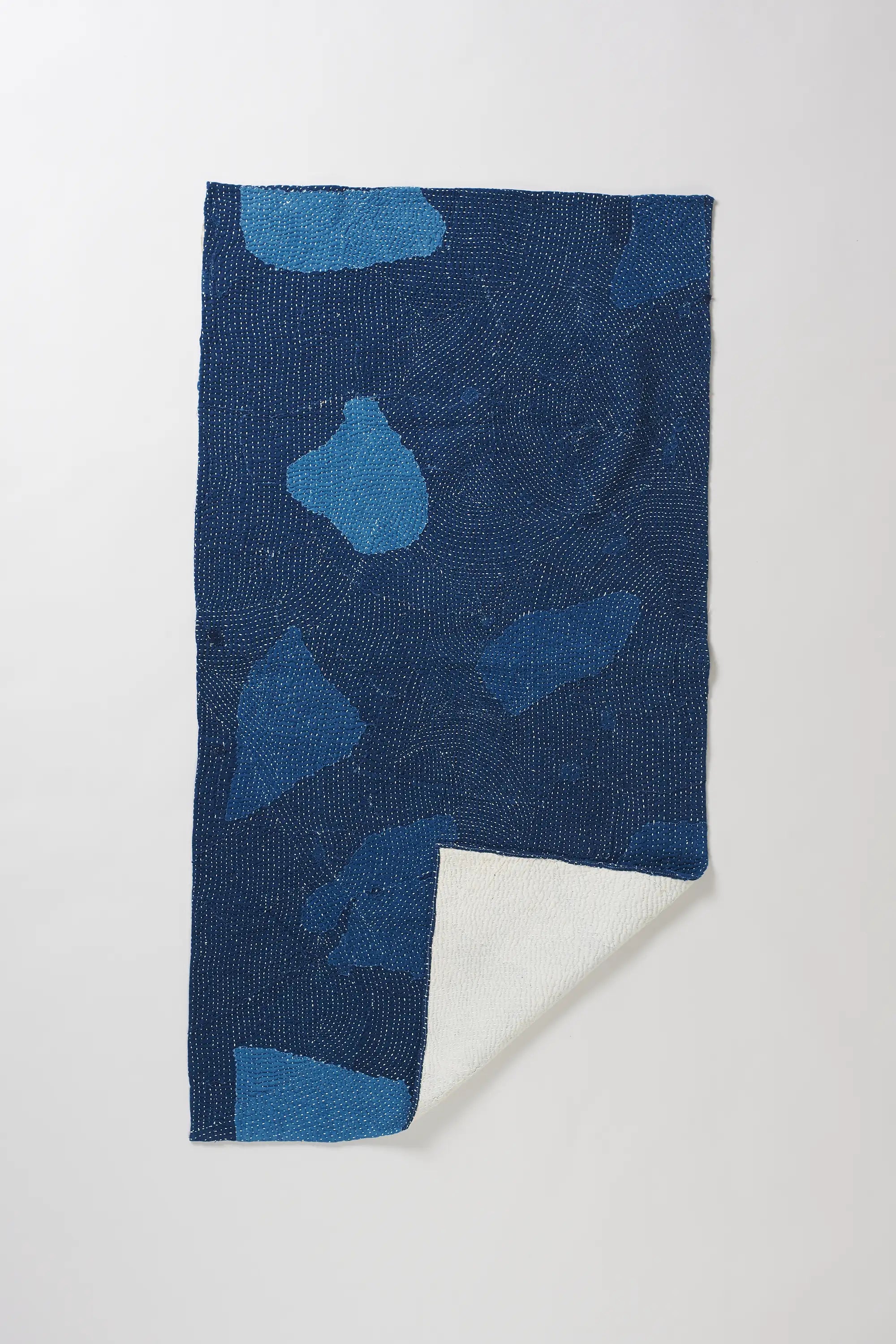 Cotton indigo patchwork quilt