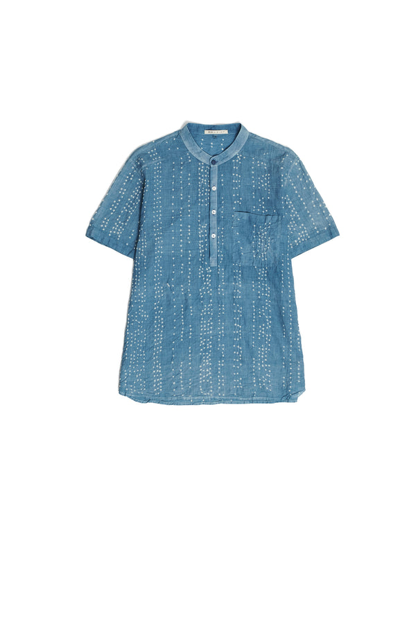 INDIGO HALFSLEEVE BADHANI SHIRT ORGANIC  COTTON