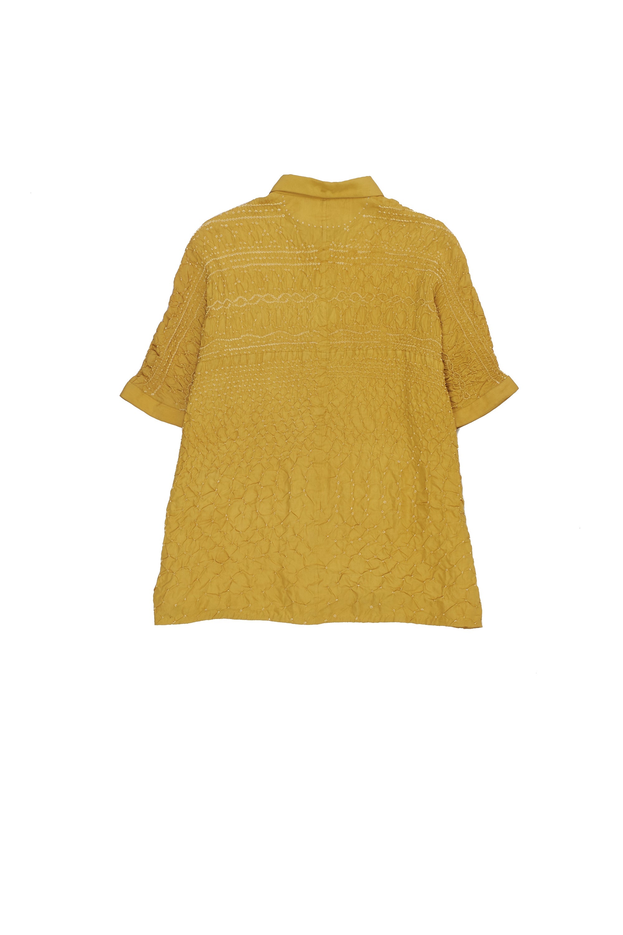 MUSTARD YELLOW SILK WITH BANDHANI SHIRT