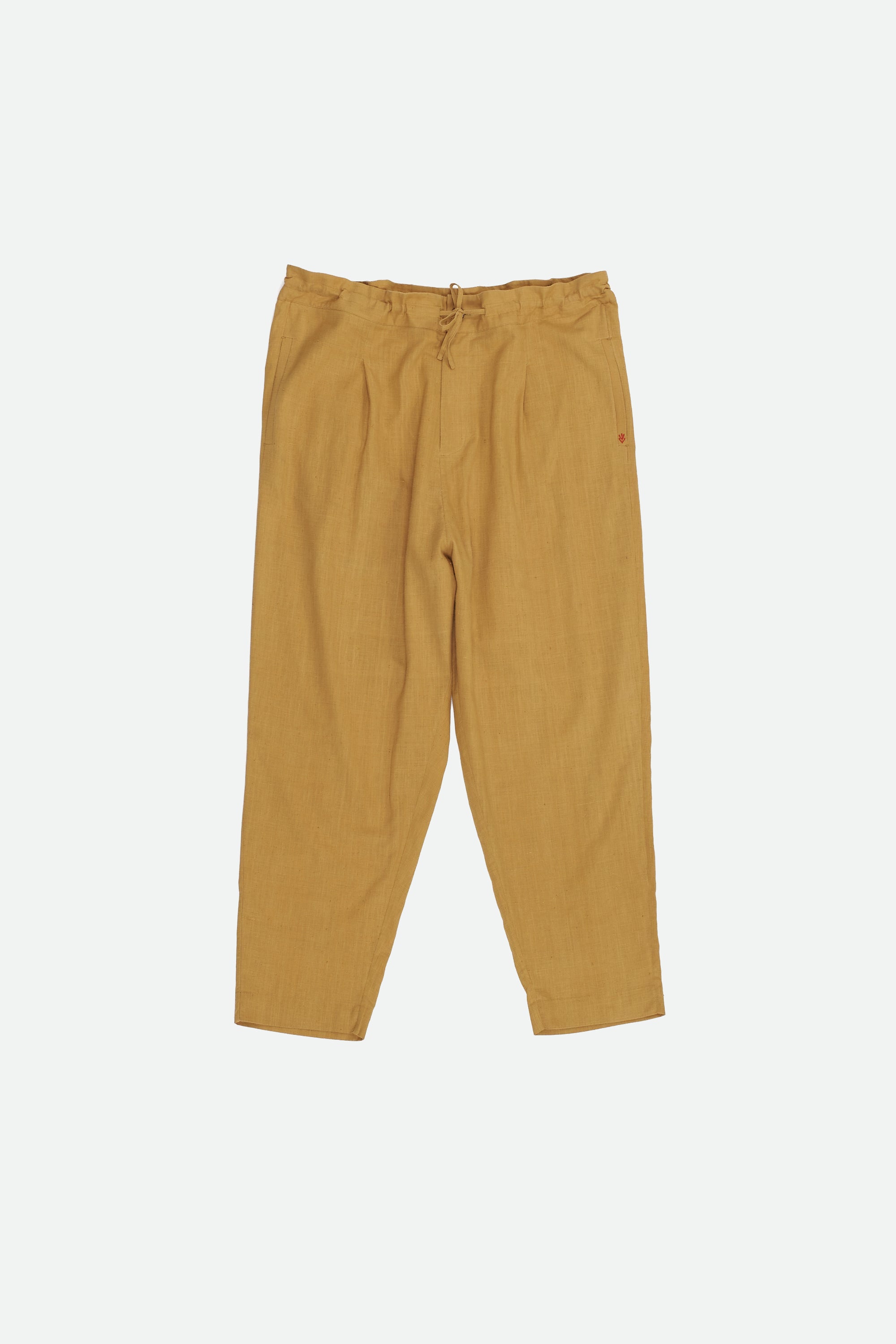 MUSTARD YELLOW COTTON WOMEN'S TROUSER