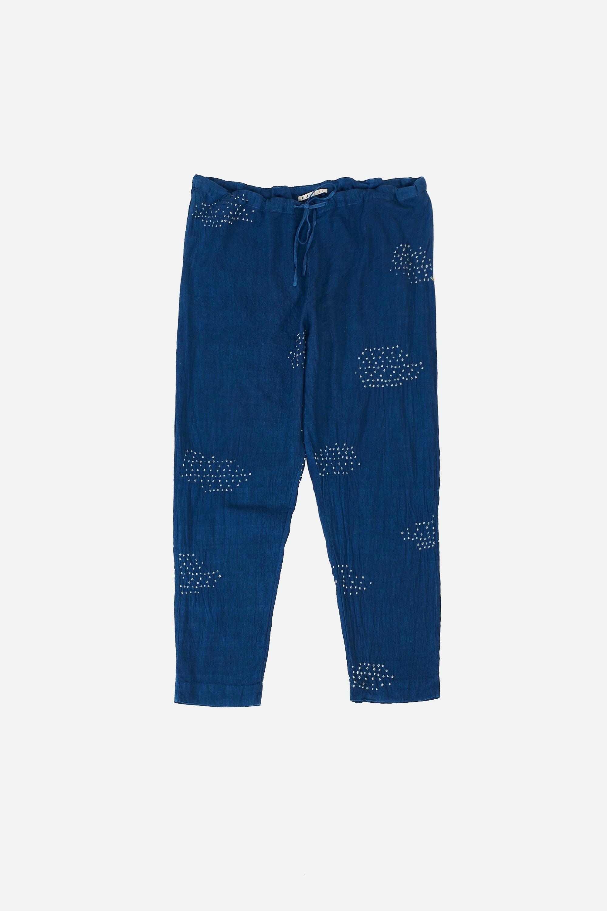 MEDIUM INDIGO DYED BANDHANI COTTON PANTS