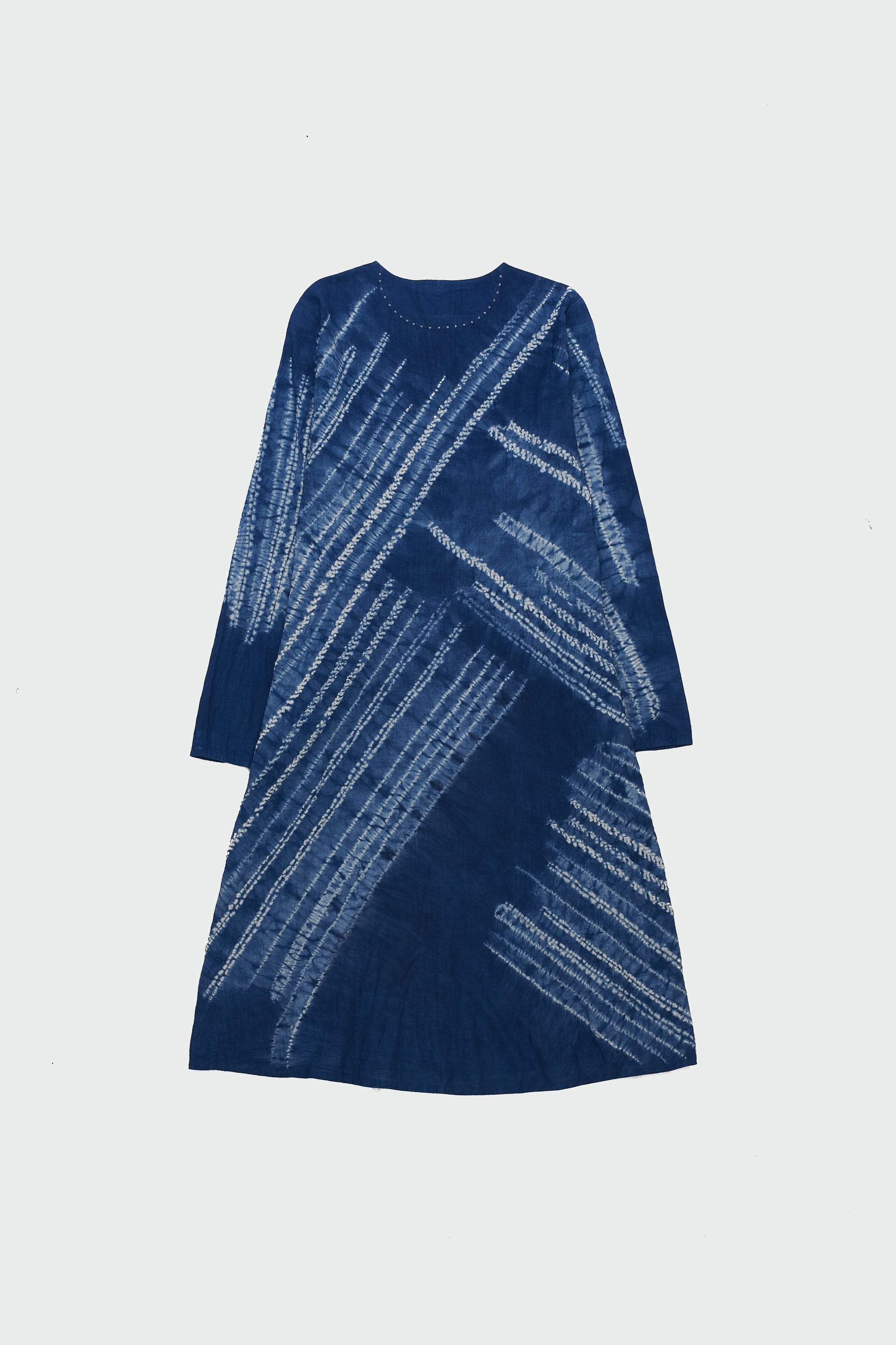 INDIGO DYED COTTON SHIBORI DRESS