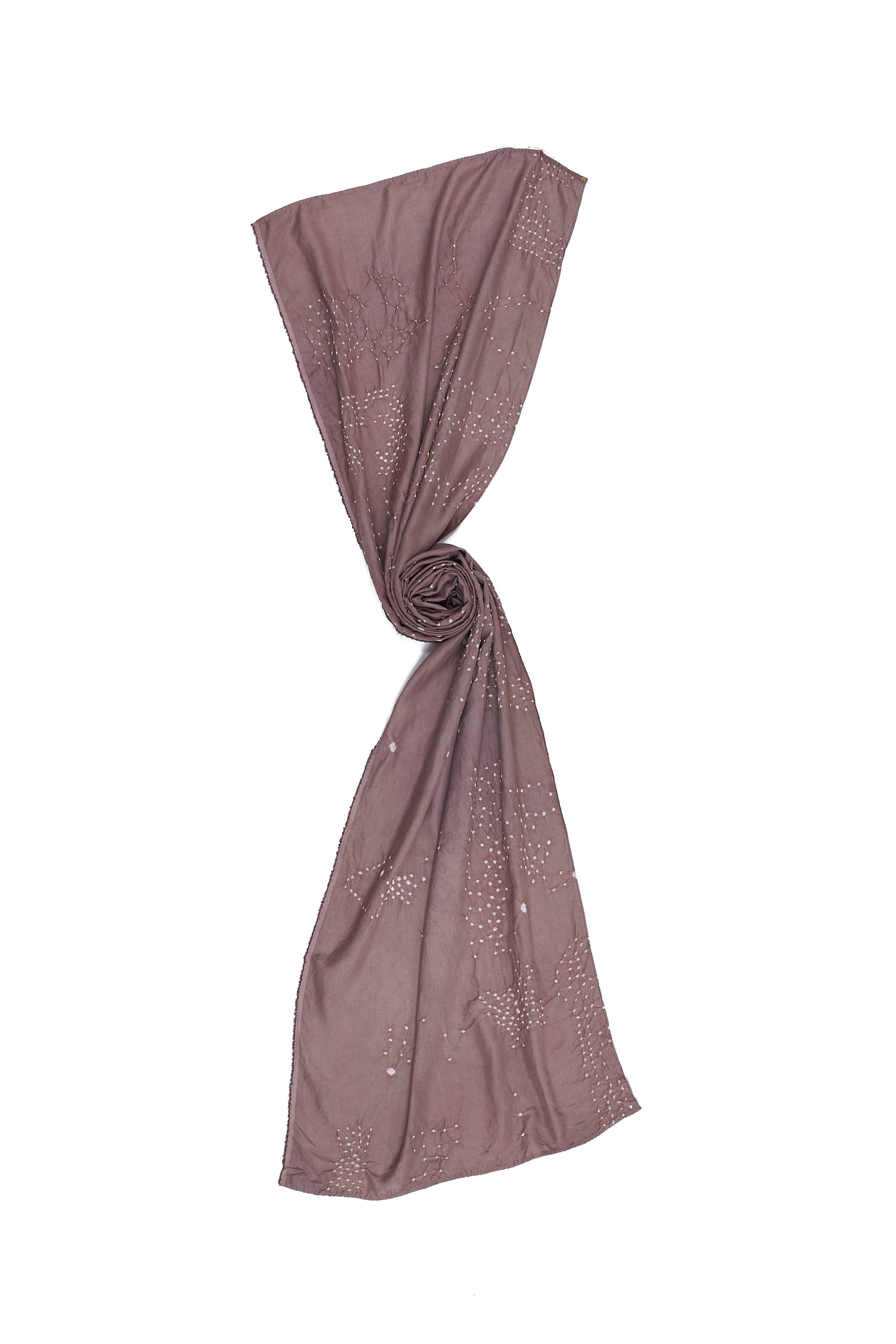 VINTAGE PINK SILK SCARF WITH BANDHANI