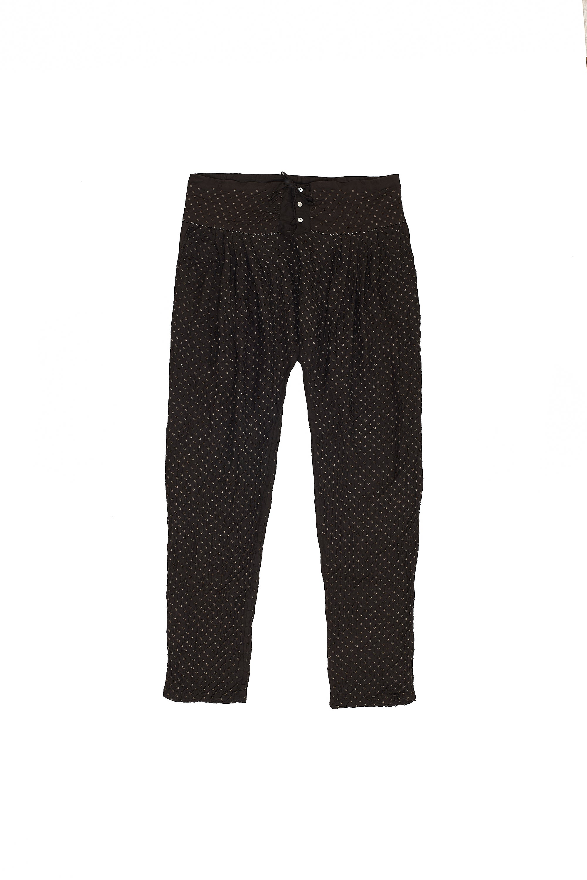 CHARCOAL DYED COTTON BANDHANI CHURIDAR