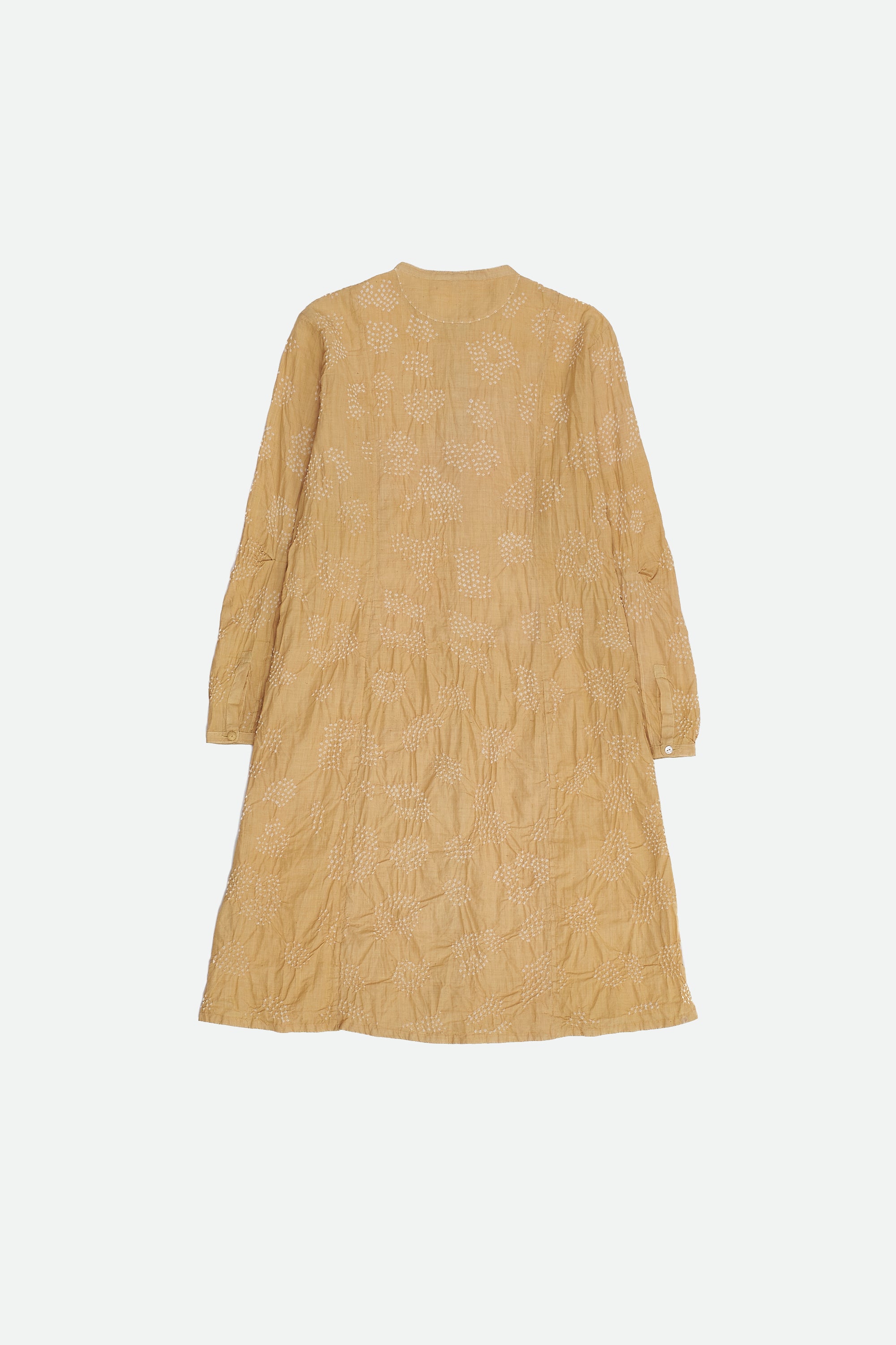 LIGHT YELLOW WOMEN'S BANDHANI SHIRT DRESS