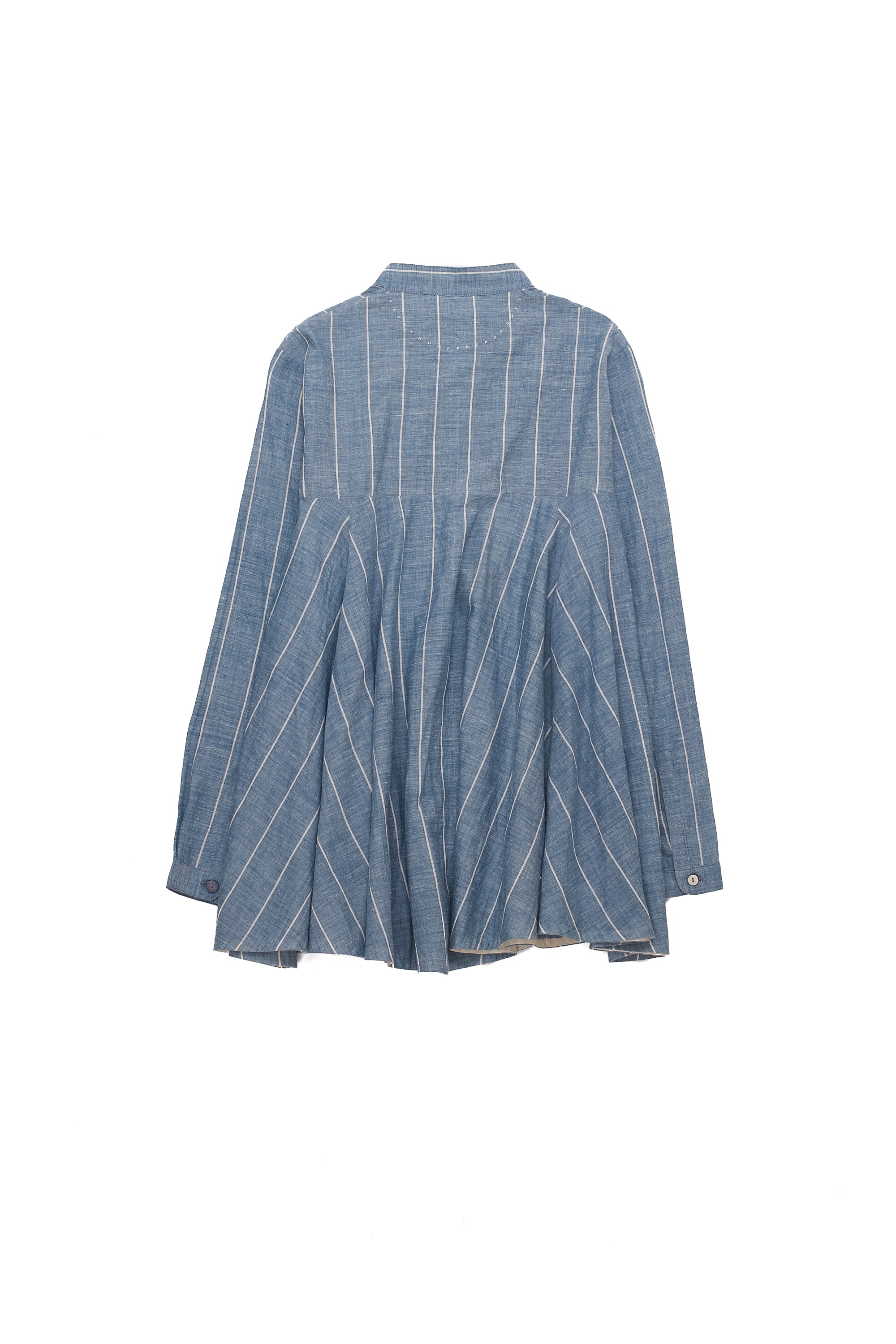 WOMEN FLARED COTTON INDIGO SHIRT