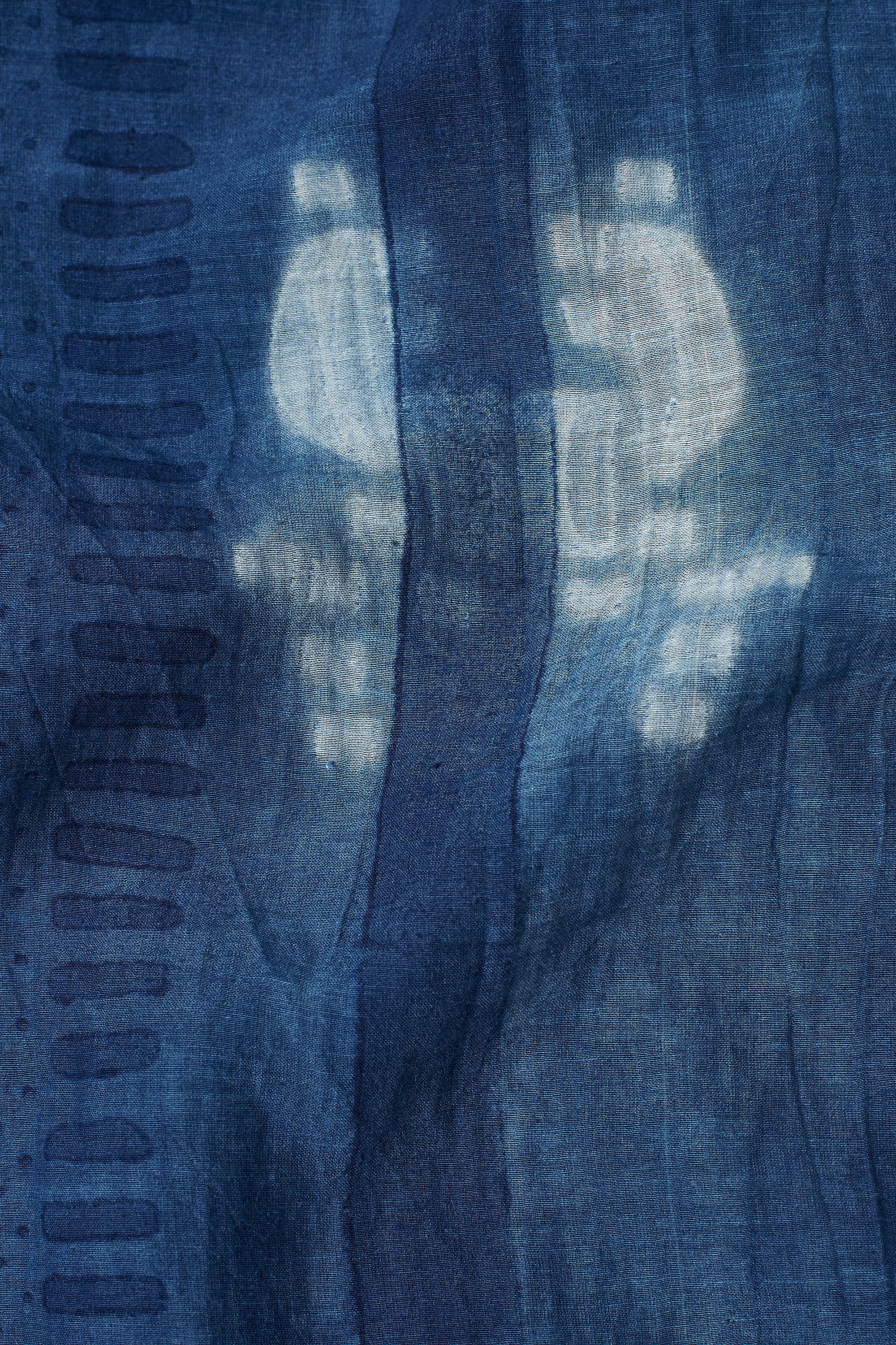 MEDIUM INDIGO SHIBORI AND HANDPAINTED SILK DRESS