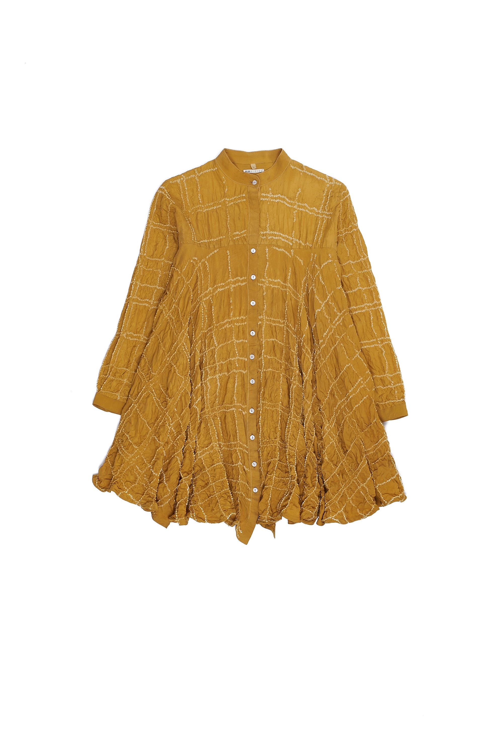 MUSTARD YELLOW SILK SHIRT