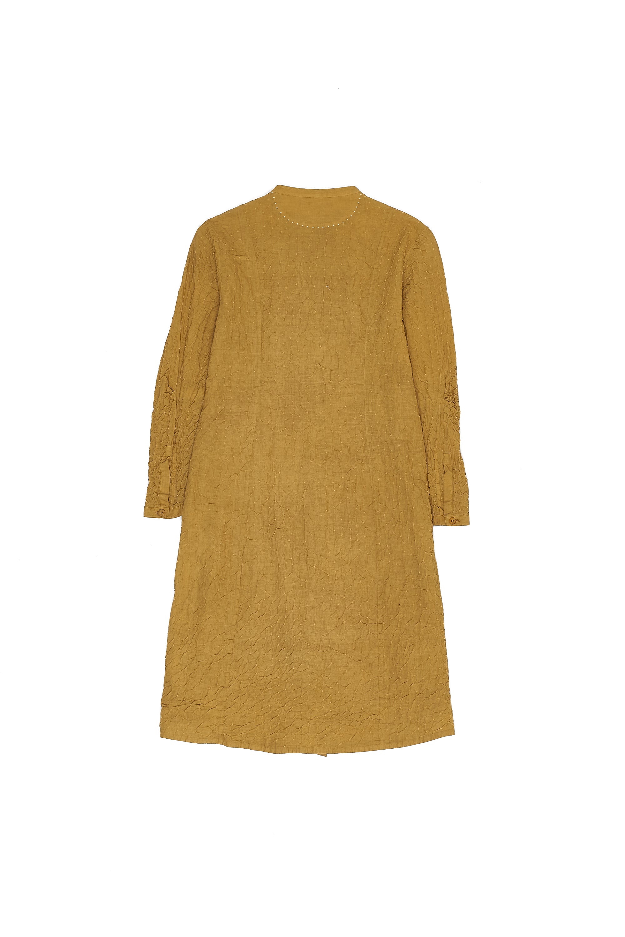 OCHER YELLOW COTTON BANDHANI WOMEN DRESS