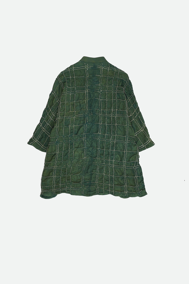 BOTTLE GREEN STATEMENT BANDHANI CHECKS SHIRT