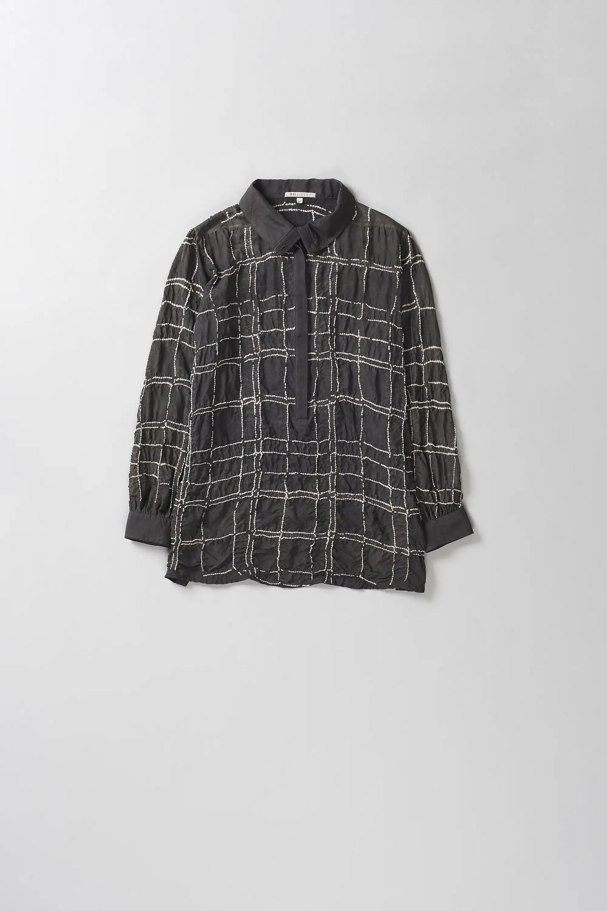 Bandhani Women Shirt Black Silk