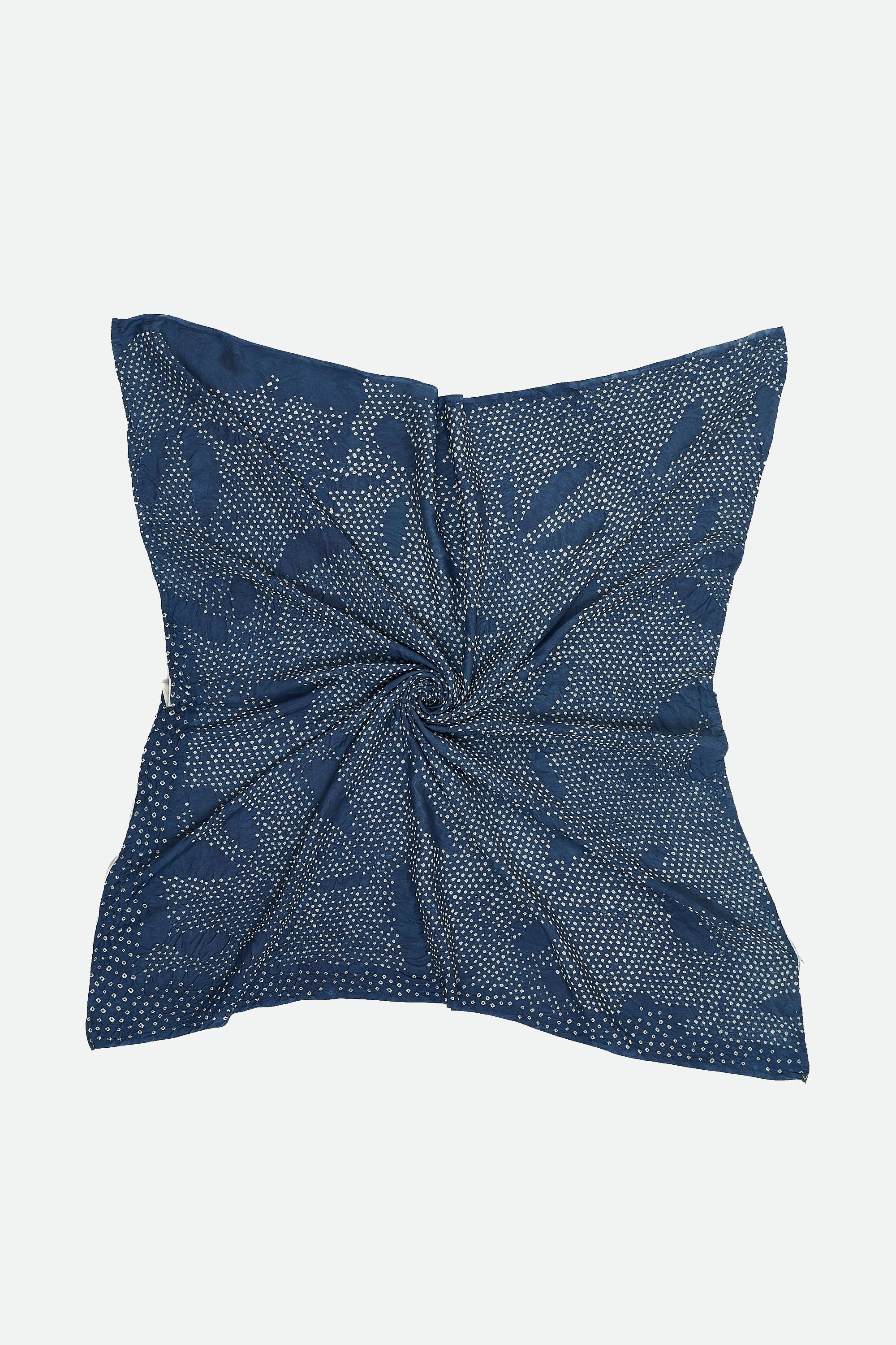 MEDIUM INDIGO SILK BANDHANI SCARF