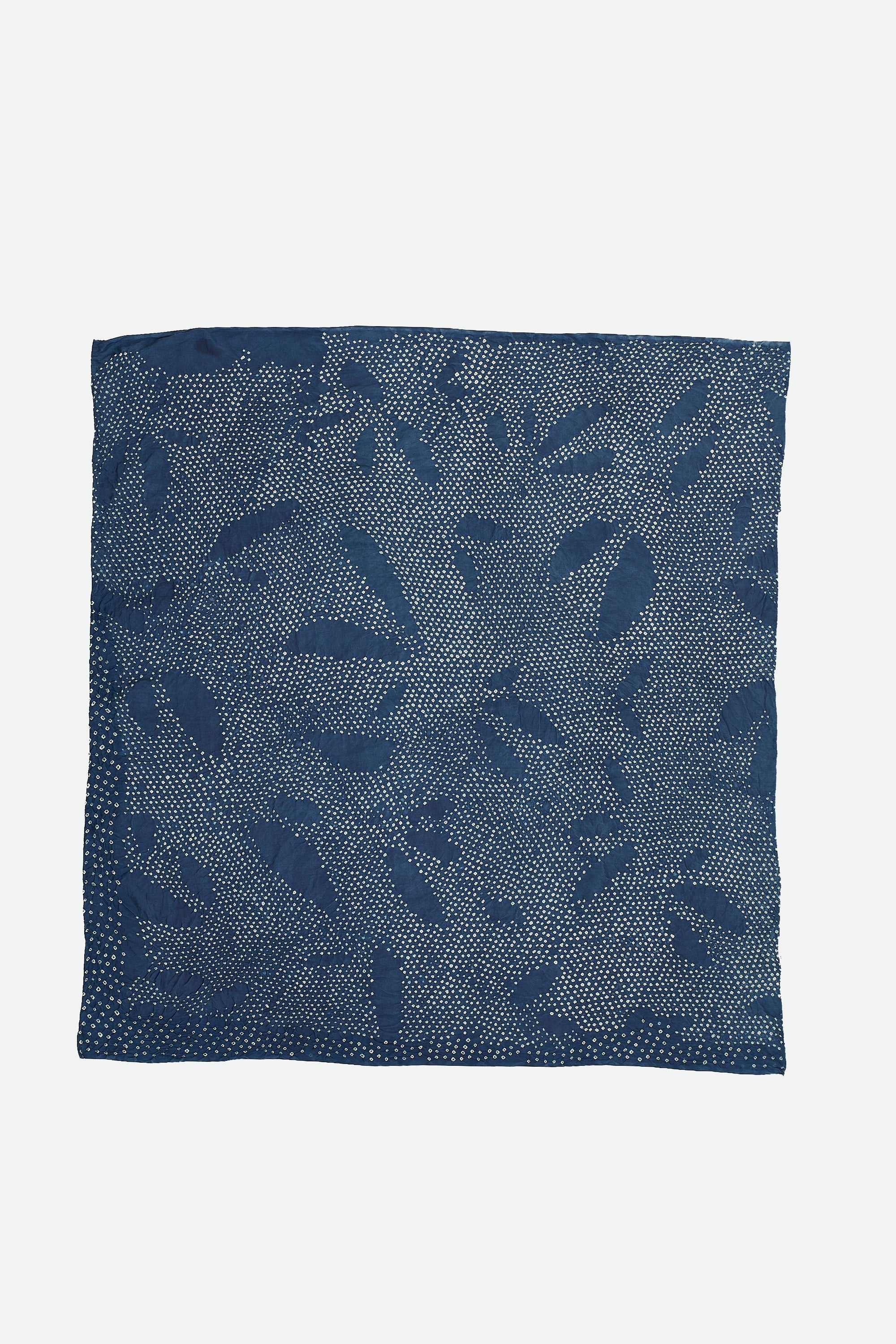 MEDIUM INDIGO SILK BANDHANI SCARF