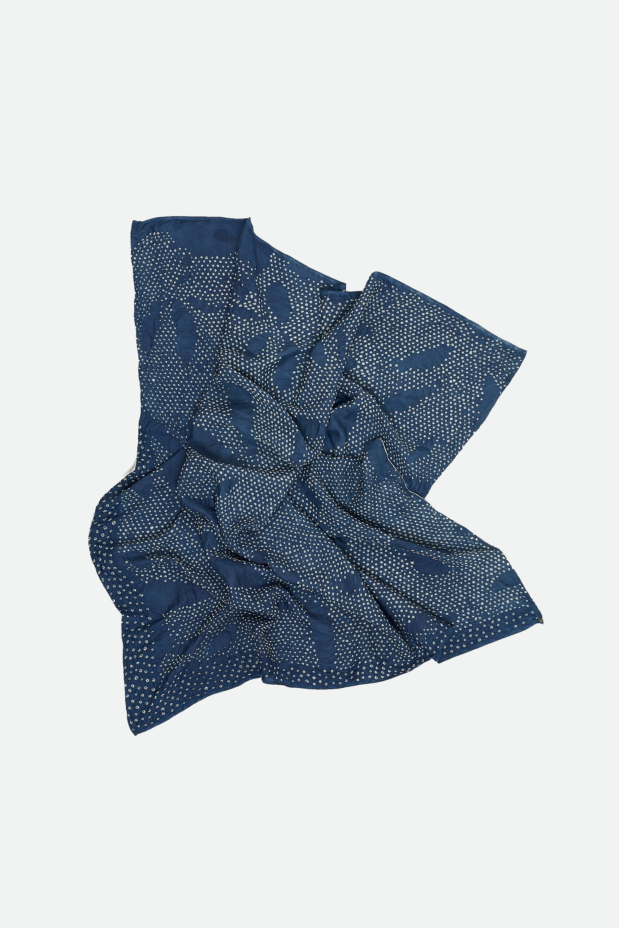 MEDIUM INDIGO SILK BANDHANI SCARF