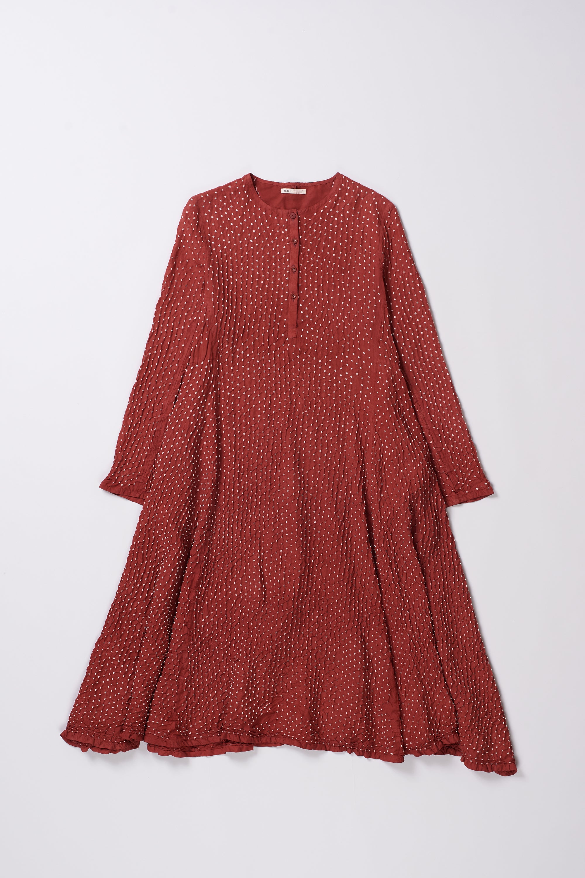 RED SILK BANDHANI DRESS