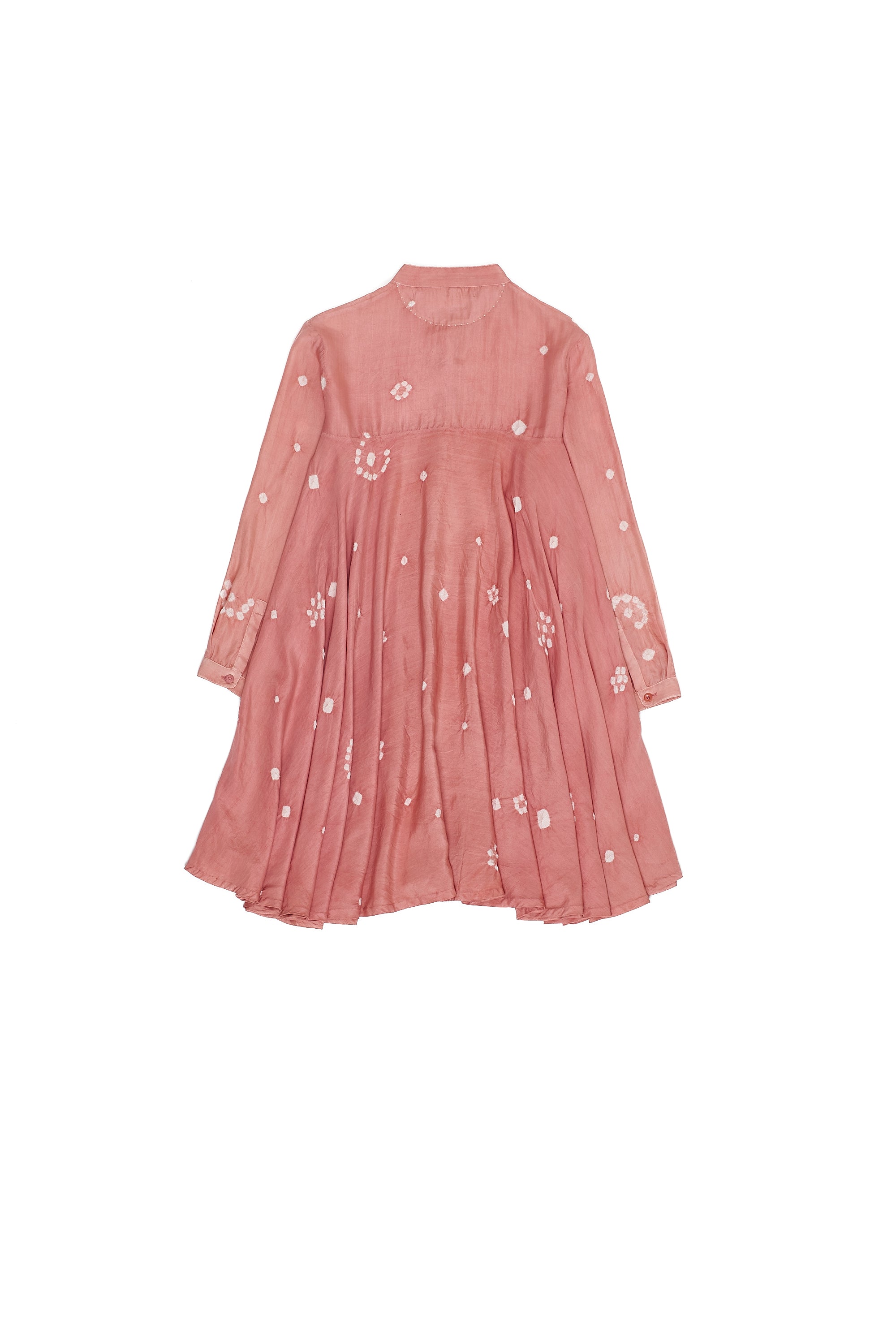 FLARED SHIRT DRESS IN CHALK PINK