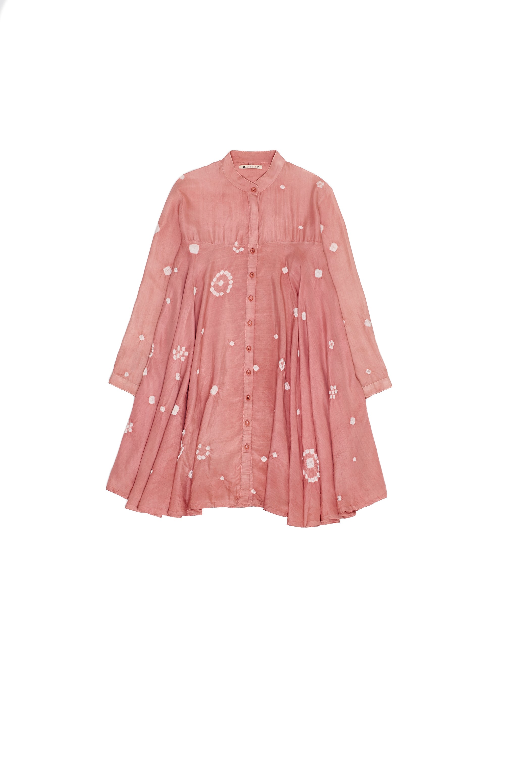 FLARED SHIRT DRESS IN CHALK PINK