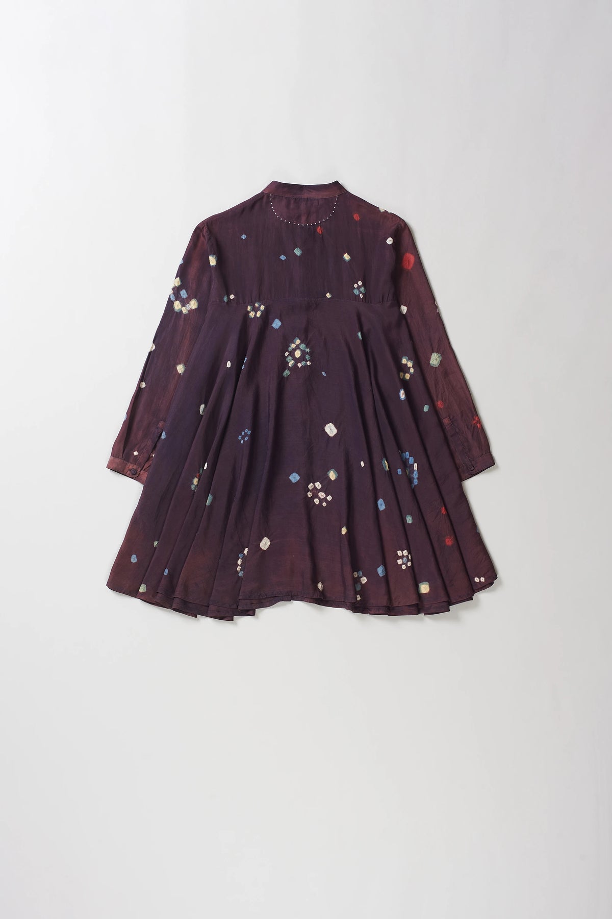 Madder Violet Silk Bandhani Women Shirt