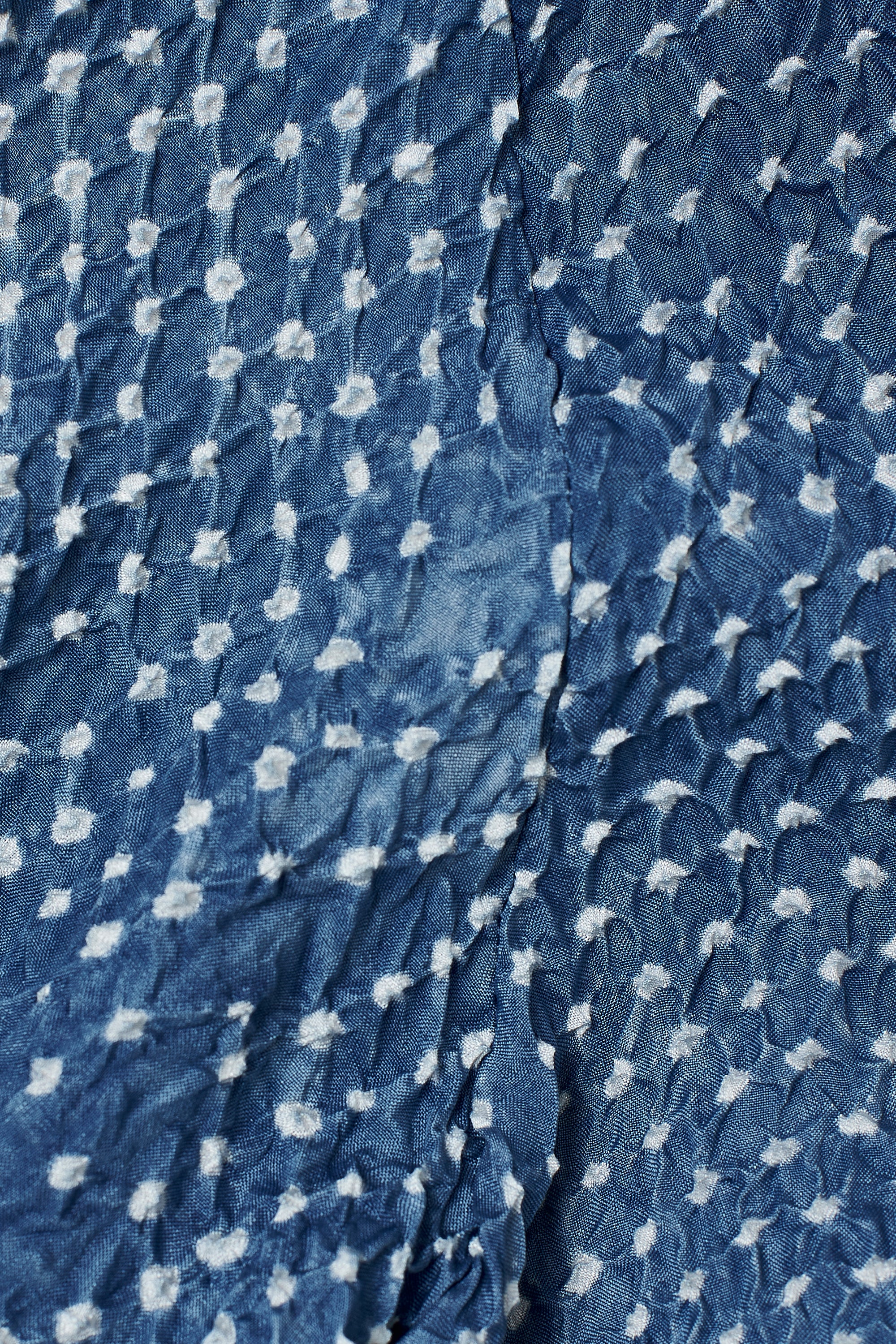 MEDIUM INDIGO DYED SILK BANDHANI SHIRT