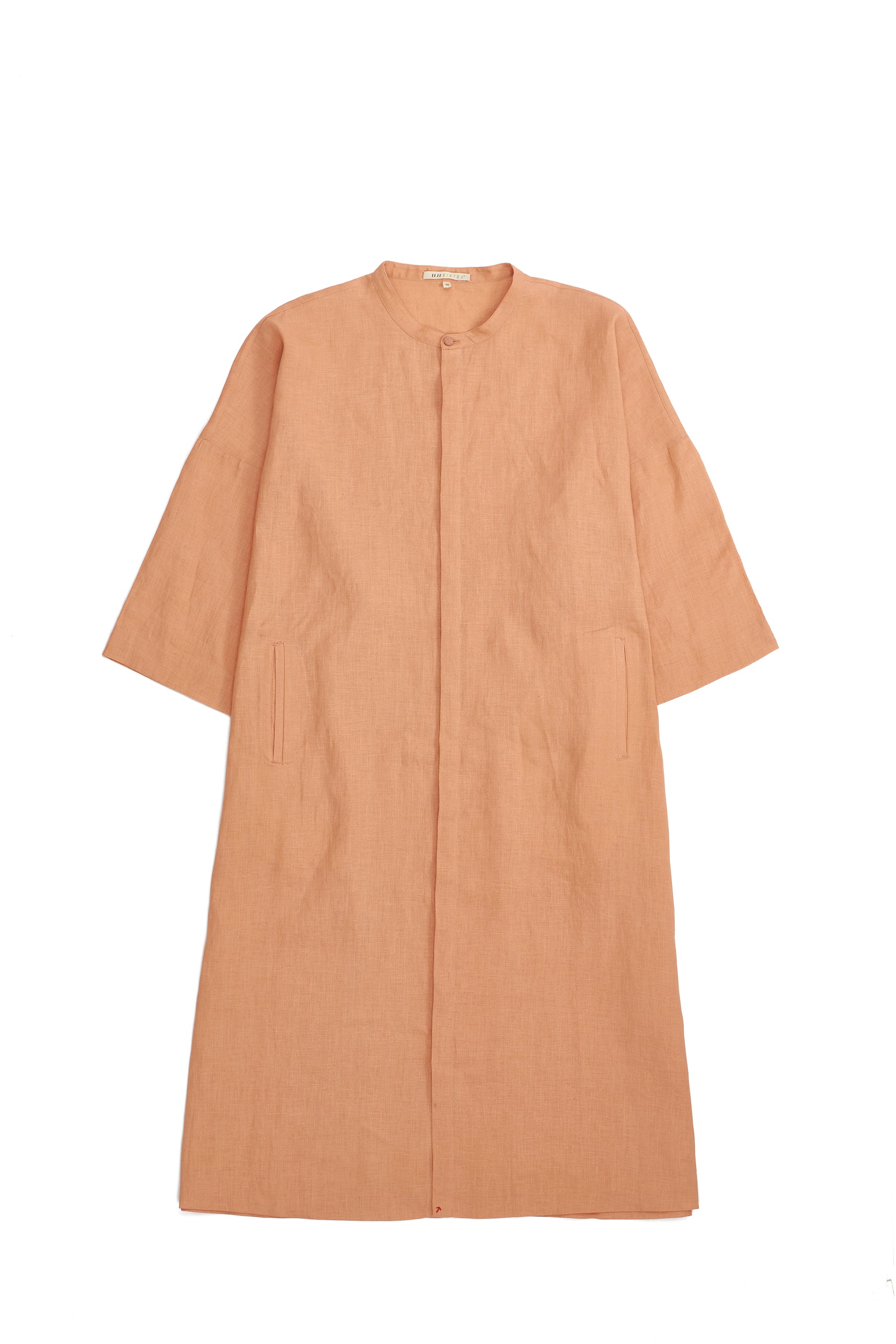 TEA ROSE PLAIN LINEN WOMEN'S DRESS