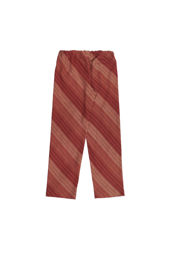 RED UNGENDERED STRIPED COTTON PANTS