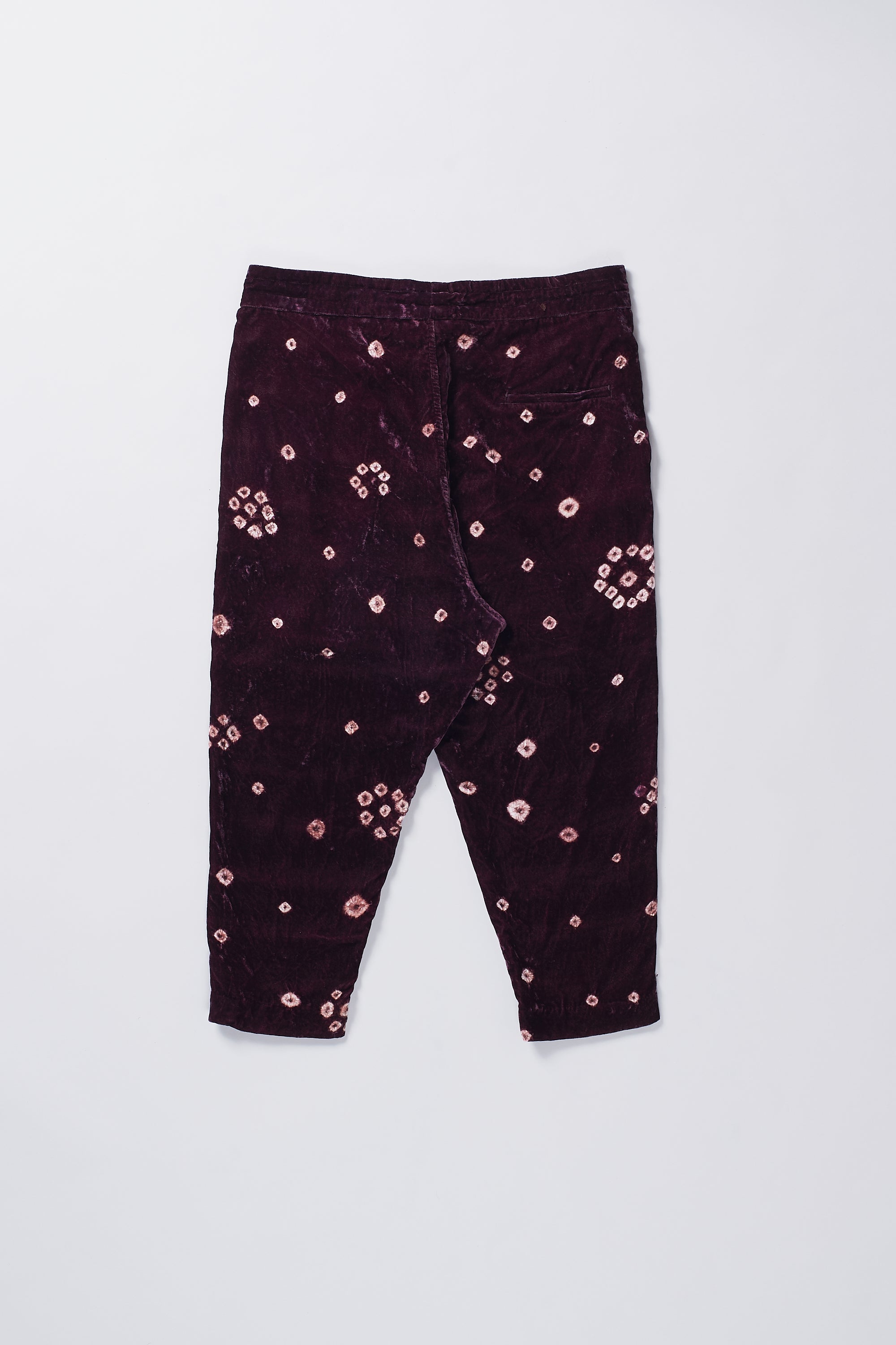 VELVET PANT IN PURPLE RED