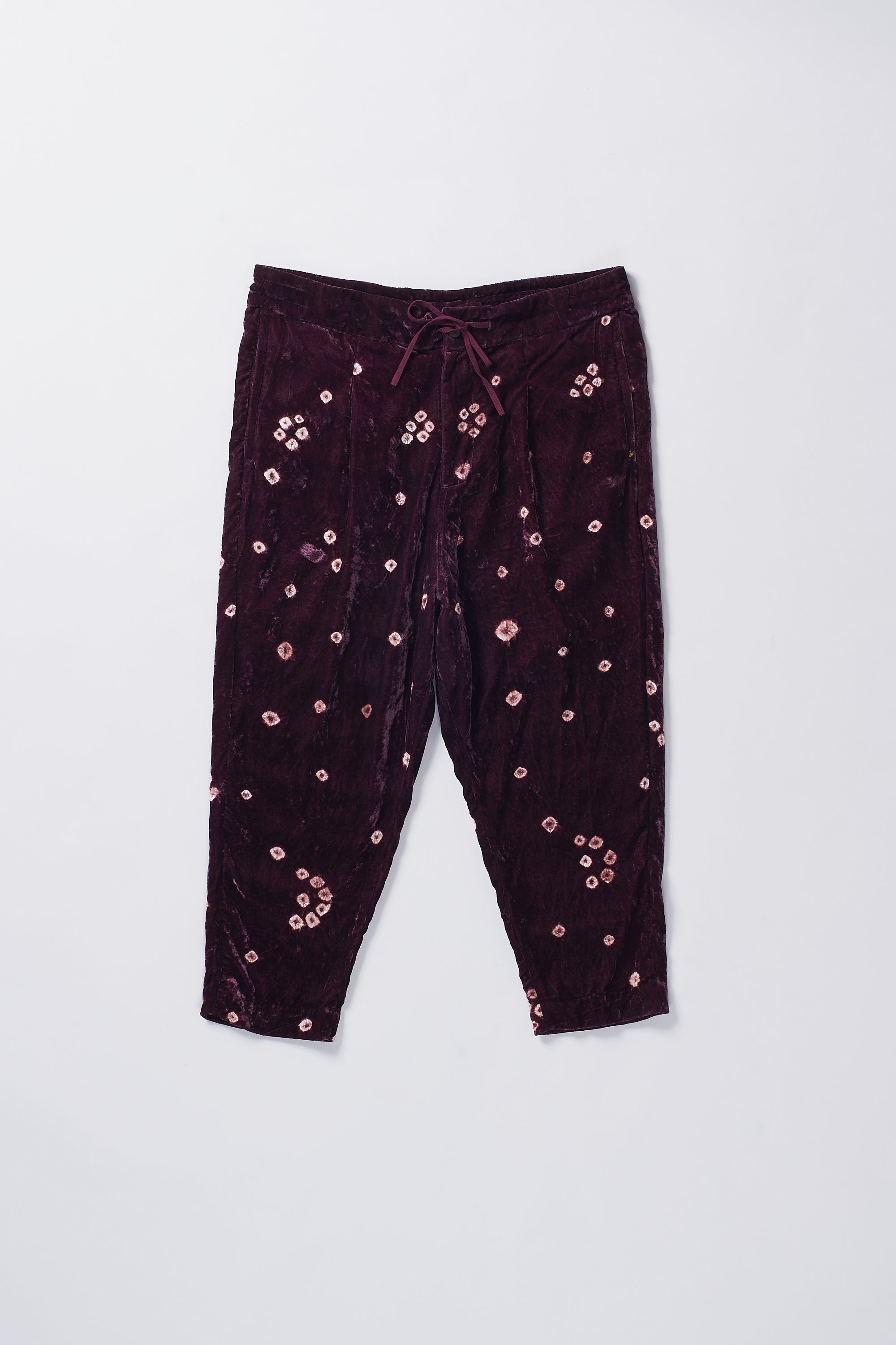 VELVET PANT IN PURPLE RED