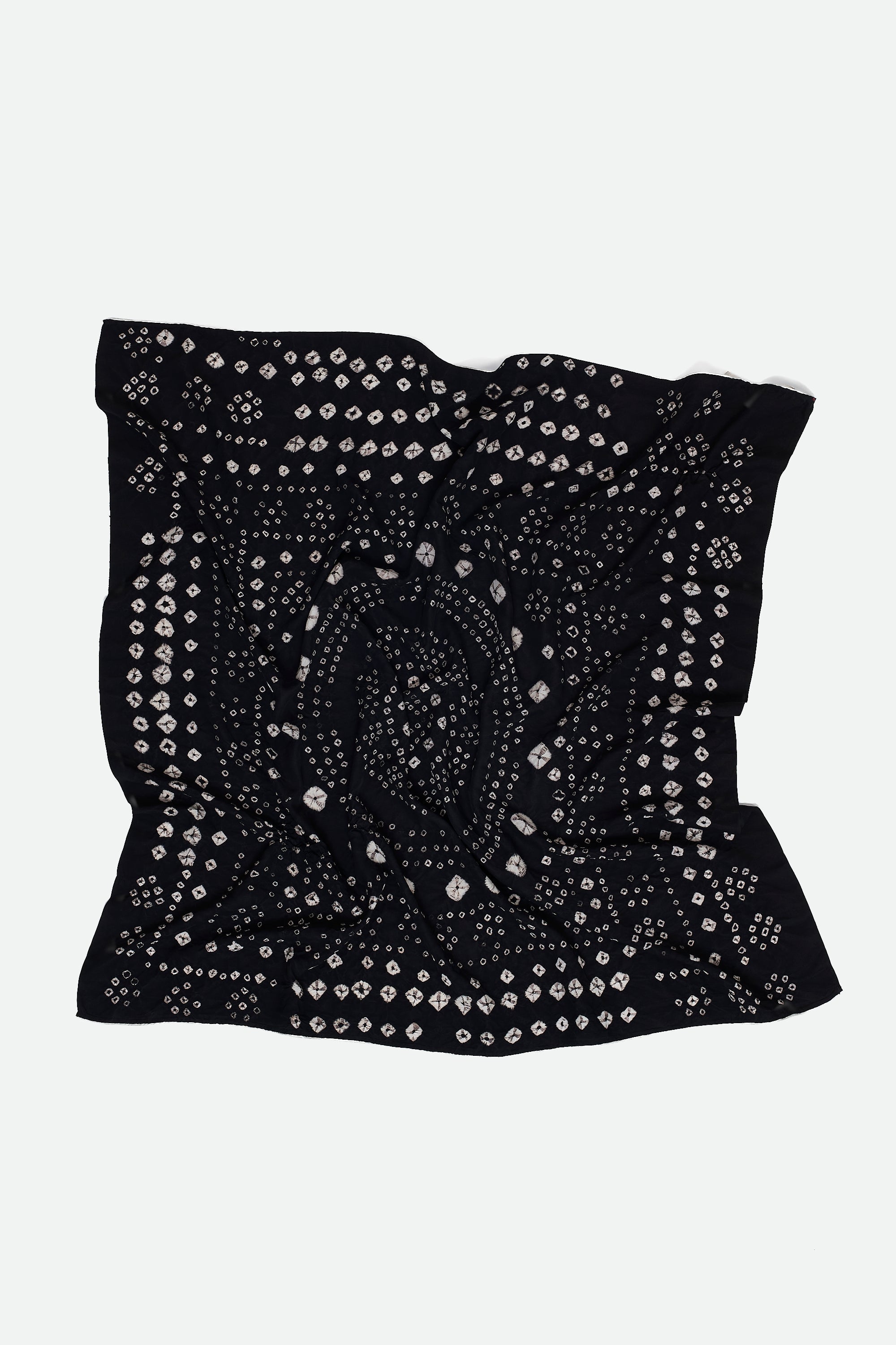 Black Silk Bandhani Scarf