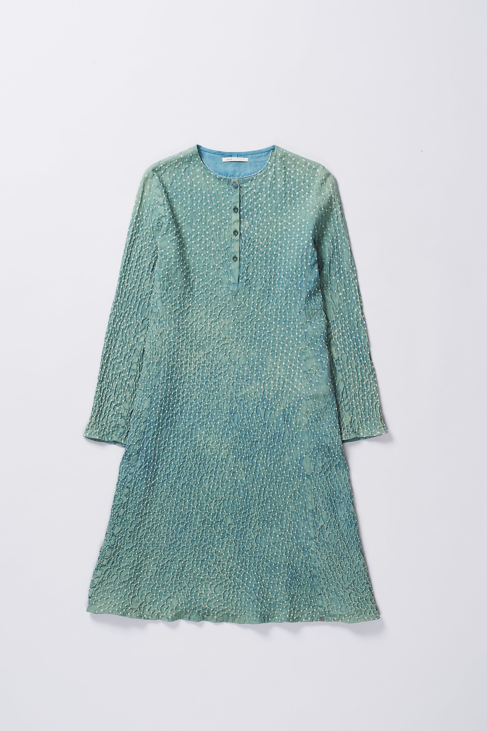 OCEAN BLUE COLOUR COTTON WOMEN DRESS WITH BANDHANI