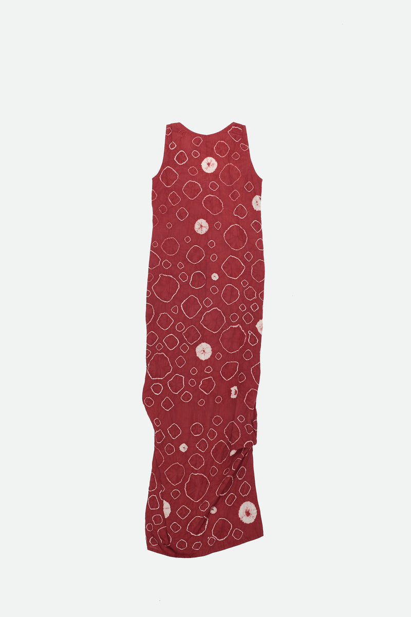 Crimson Pink Shibori Summer Dress